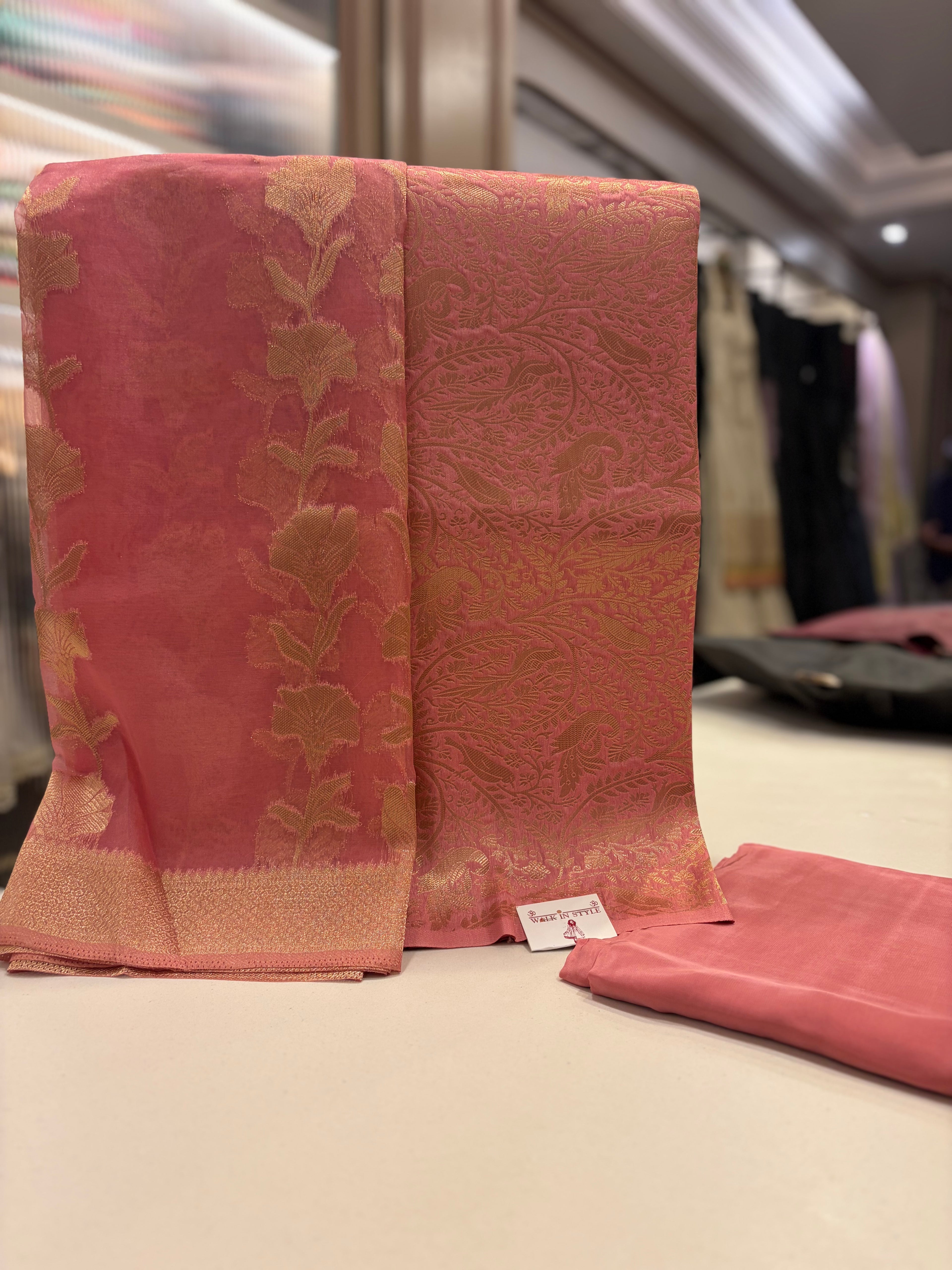 Pure Brocade Banarasi Unstitched Suit Set