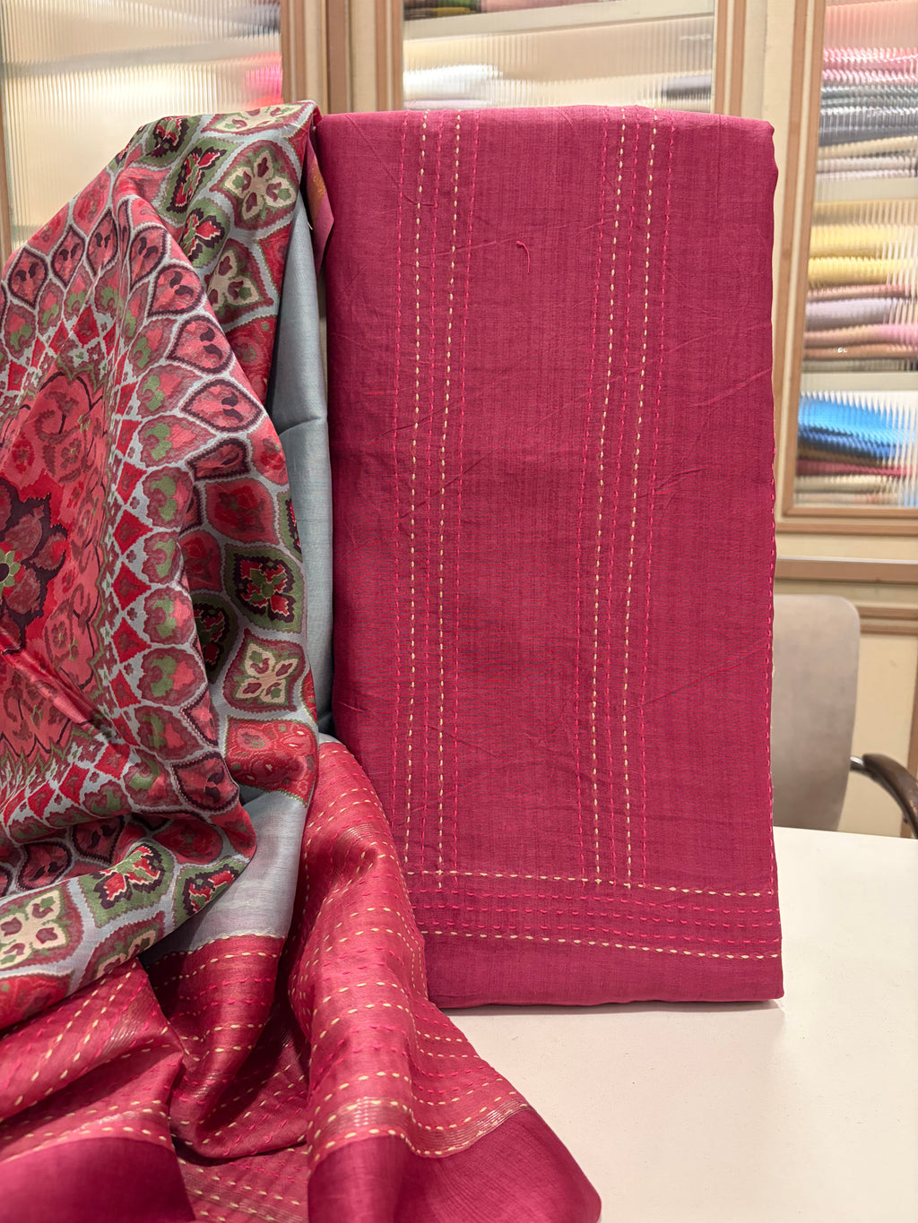 Luxury Maheshwari Silk Festive Suit Set – Heritage Prints & Handcrafted Elegance