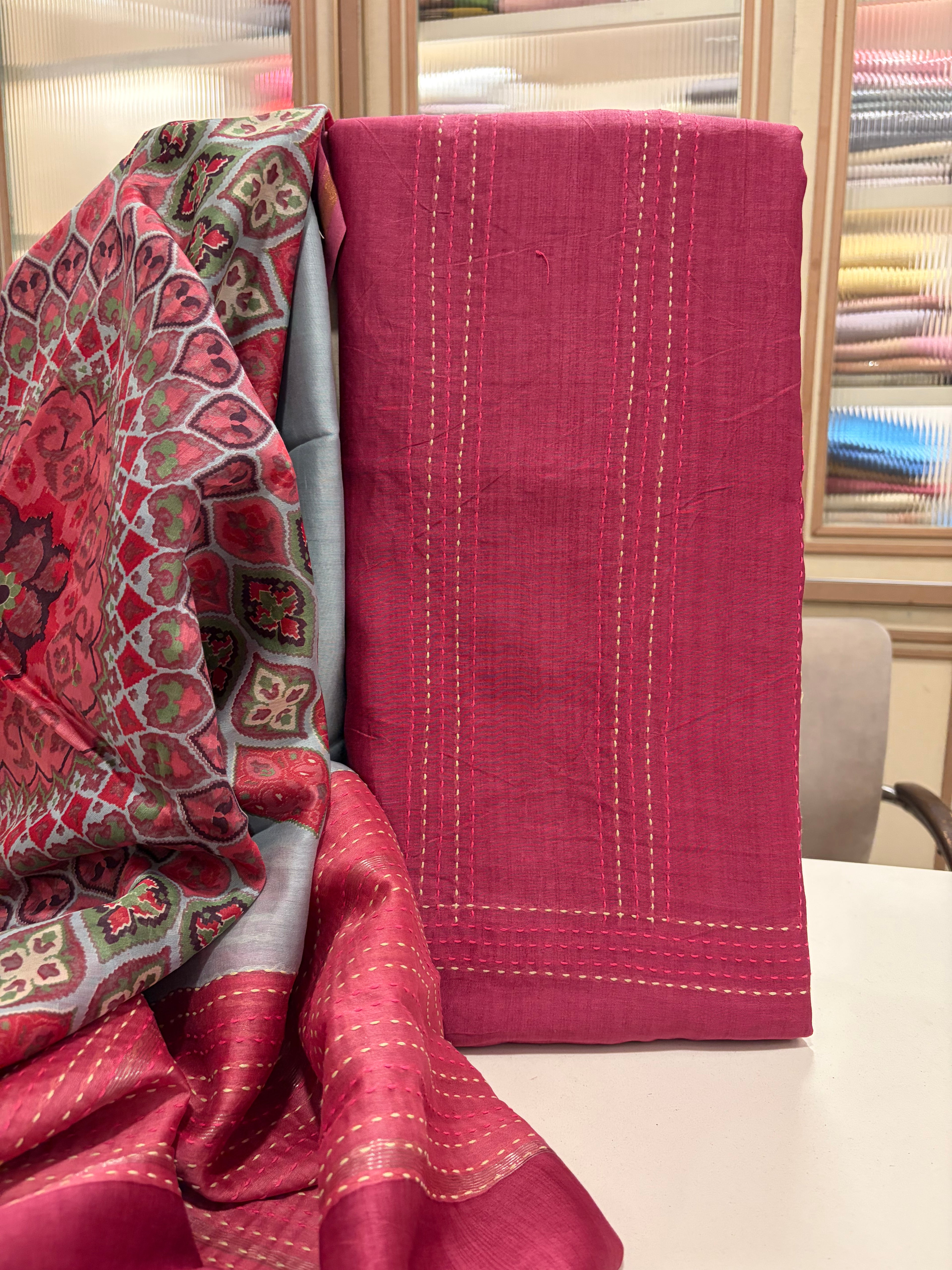 Luxury Maheshwari Silk Festive Suit Set – Heritage Prints & Handcrafted Elegance