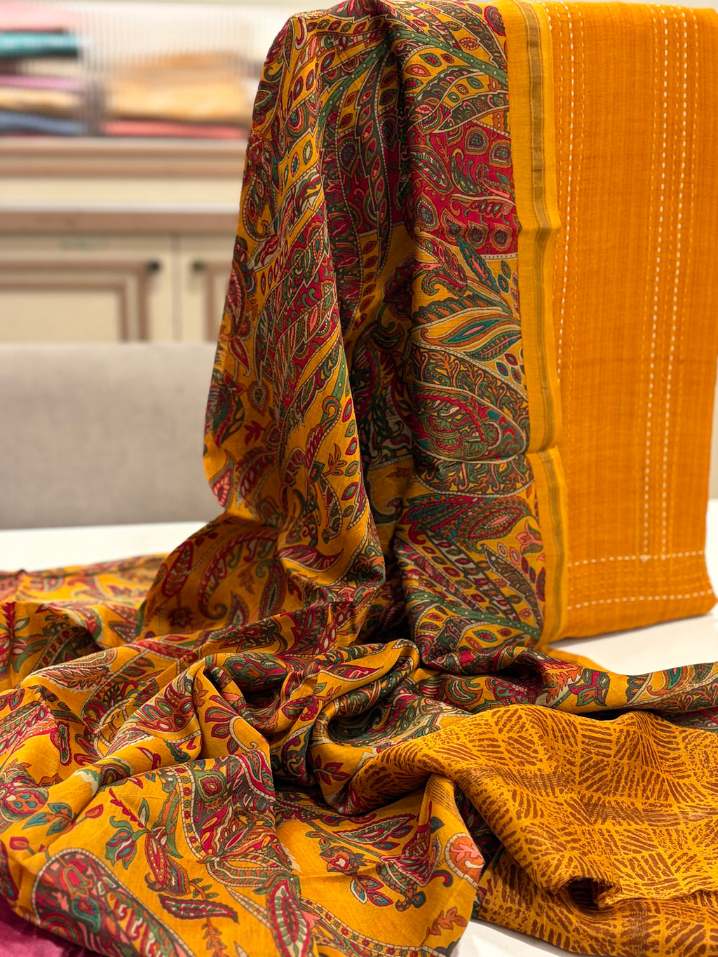 Luxury Maheshwari Silk Festive Suit Set – Heritage Prints & Handcrafted Elegance