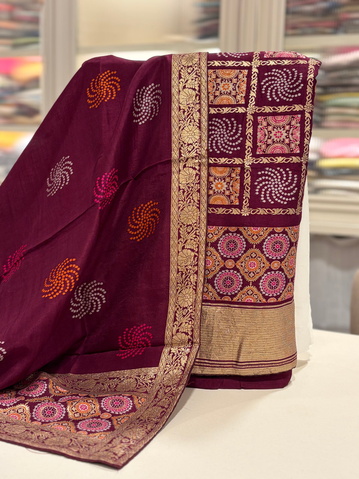 Banarasi Ghar Chola Crepe Silk Suit Set – Regal Festive Grace