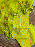 Pure Cotton Leheriya Suit Set with Chiffon Dupatta