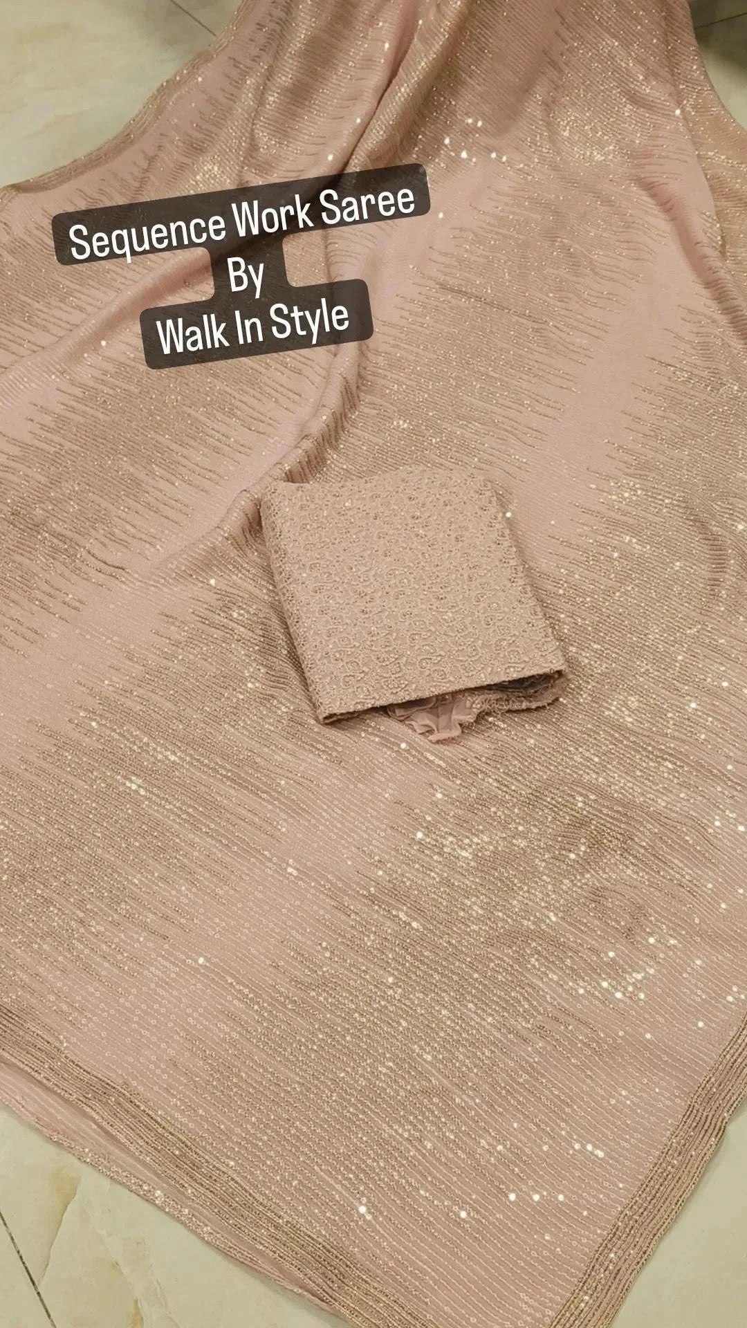 Hot Selling : Georgette Sequins Saree with Threadwork Blouse