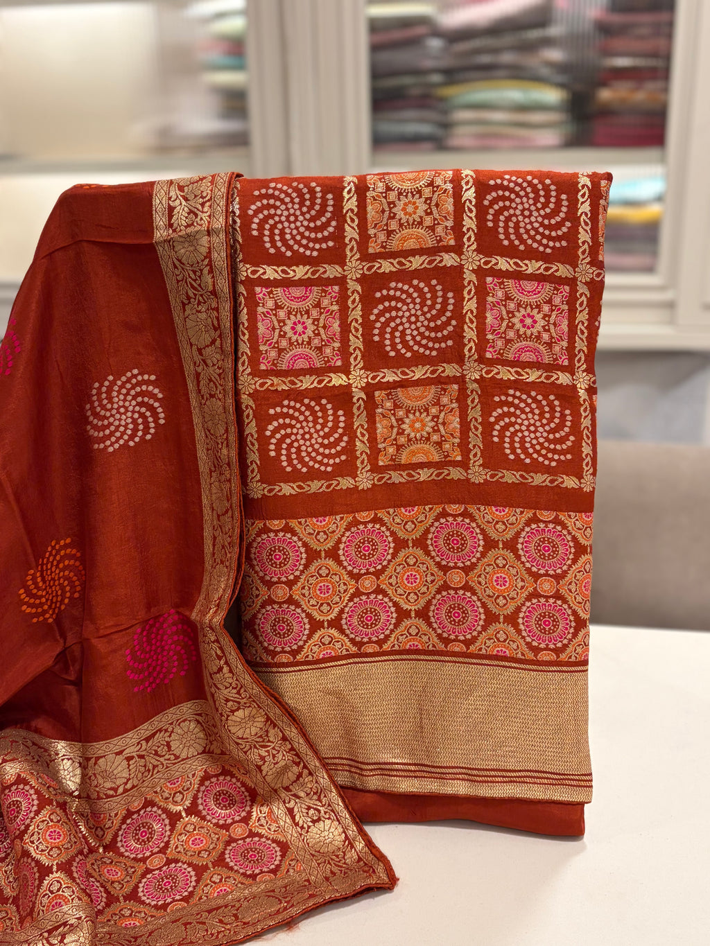 Banarasi Ghar Chola Crepe Silk Suit Set – Regal Festive Grace