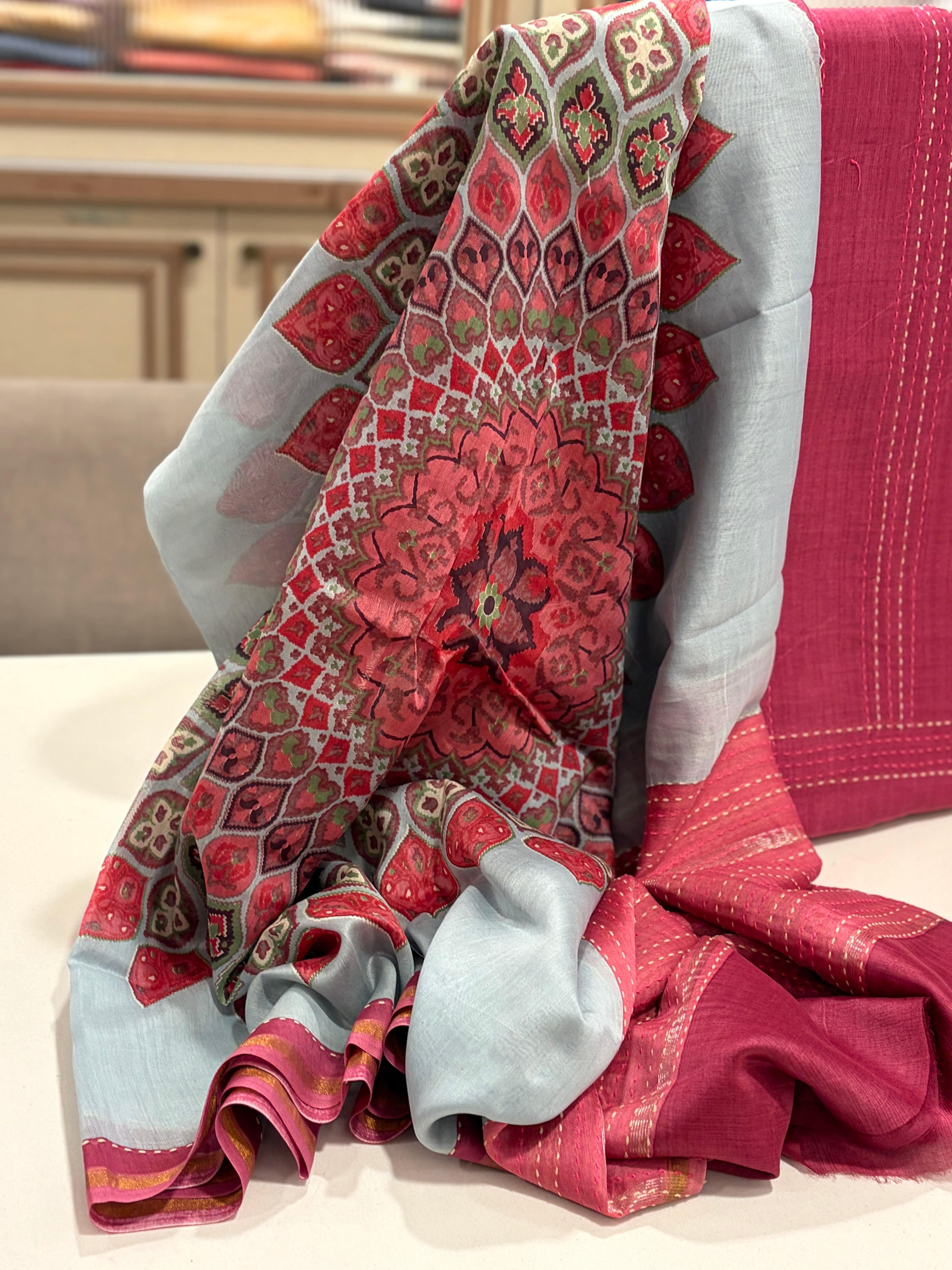 Luxury Maheshwari Silk Festive Suit Set – Heritage Prints & Handcrafted Elegance