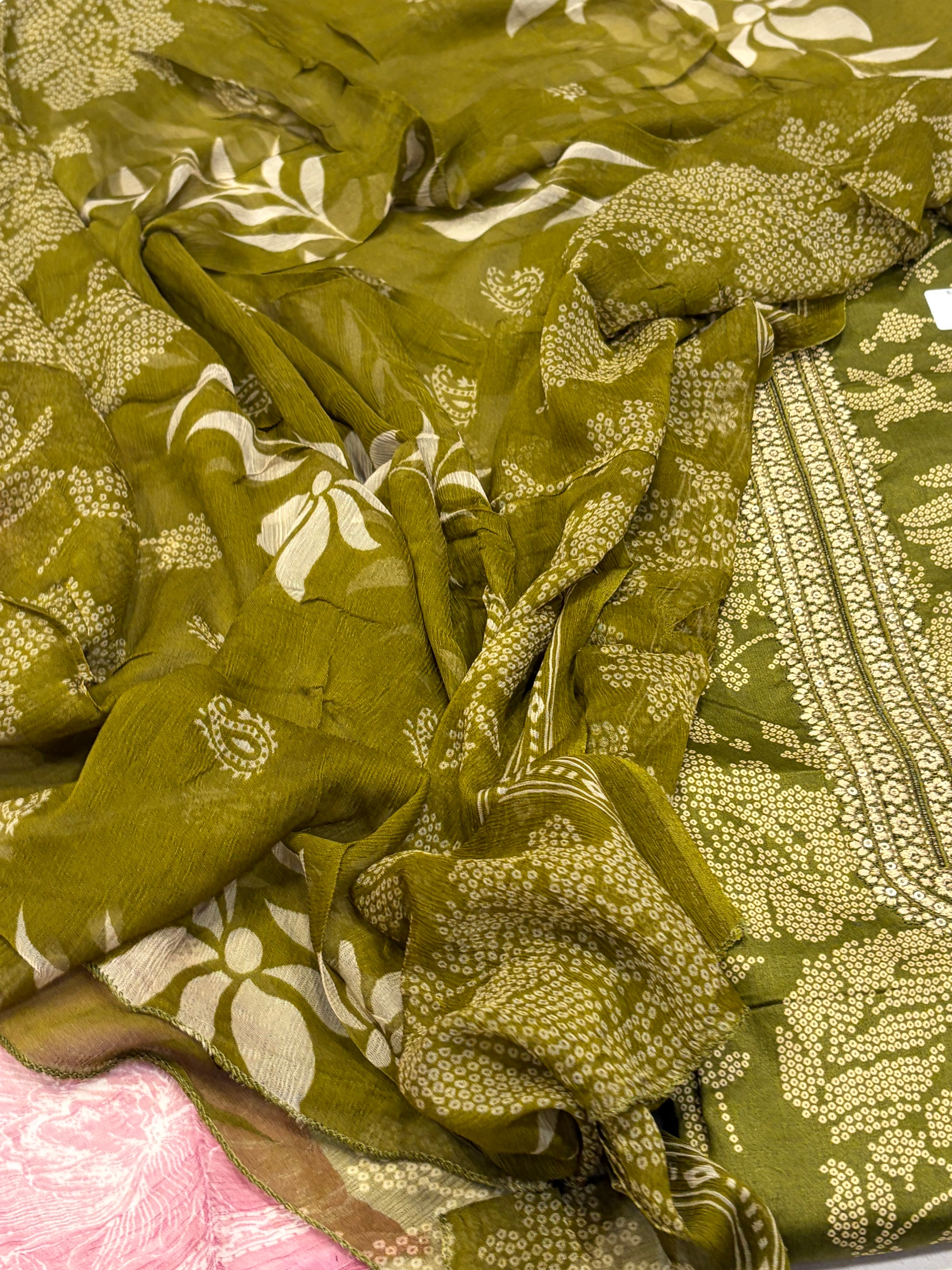 Pure Cotton Suit Set with Chiffon Dupatta