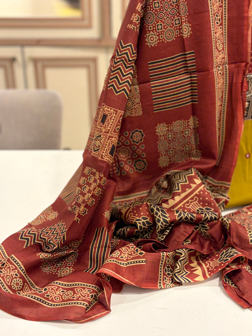 Pure Soft Cotton Ajrak Print Suit Set