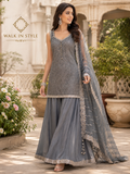 Customizable Threadwork Georgette Sharara Set