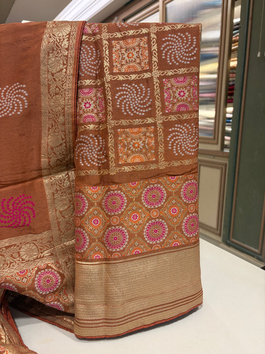 Banarasi Ghar Chola Crepe Silk Suit Set – Regal Festive Grace