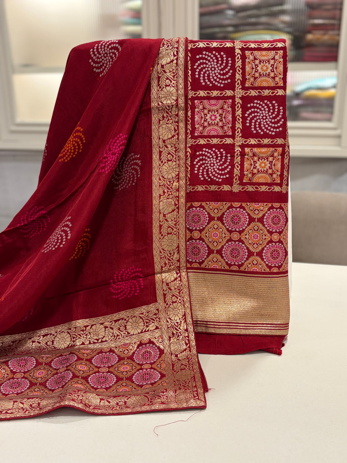 Banarasi Ghar Chola Crepe Silk Suit Set – Regal Festive Grace