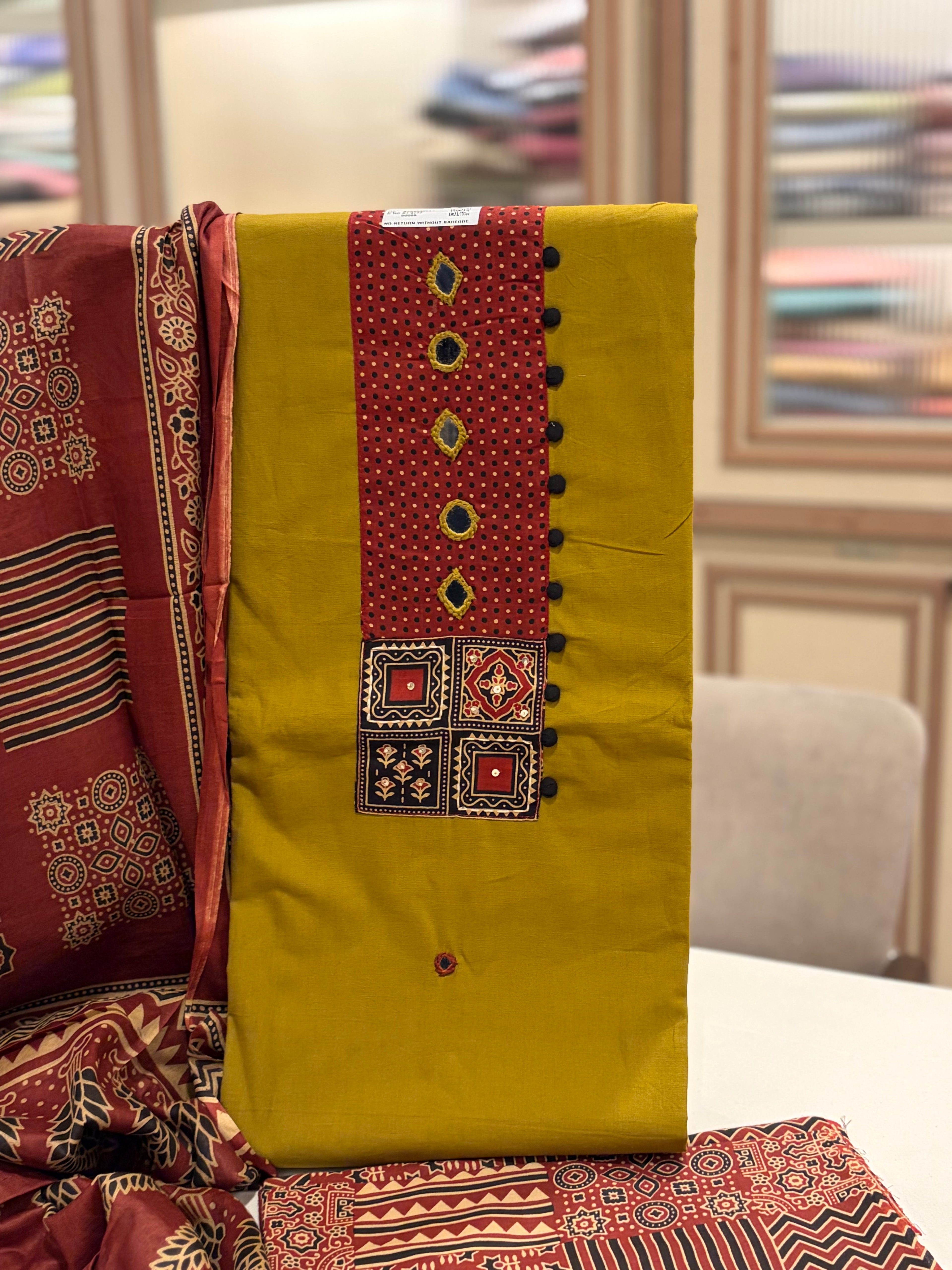 Pure Soft Cotton Ajrak Print Suit Set