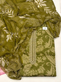 Pure Cotton Suit Set with Chiffon Dupatta