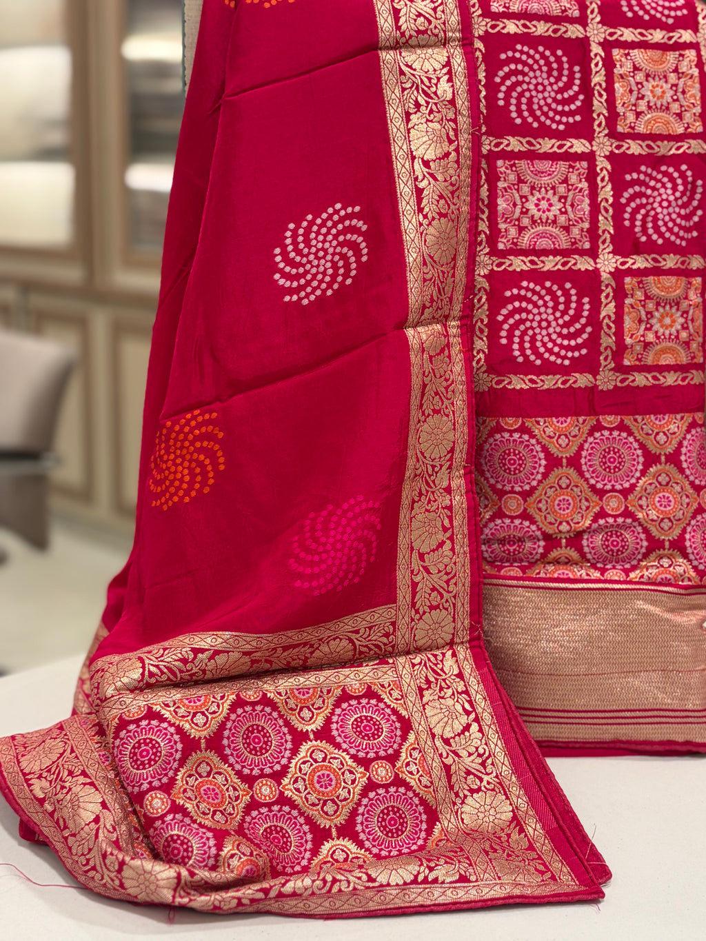 Banarasi Ghar Chola Crepe Silk Suit Set – Regal Festive Grace