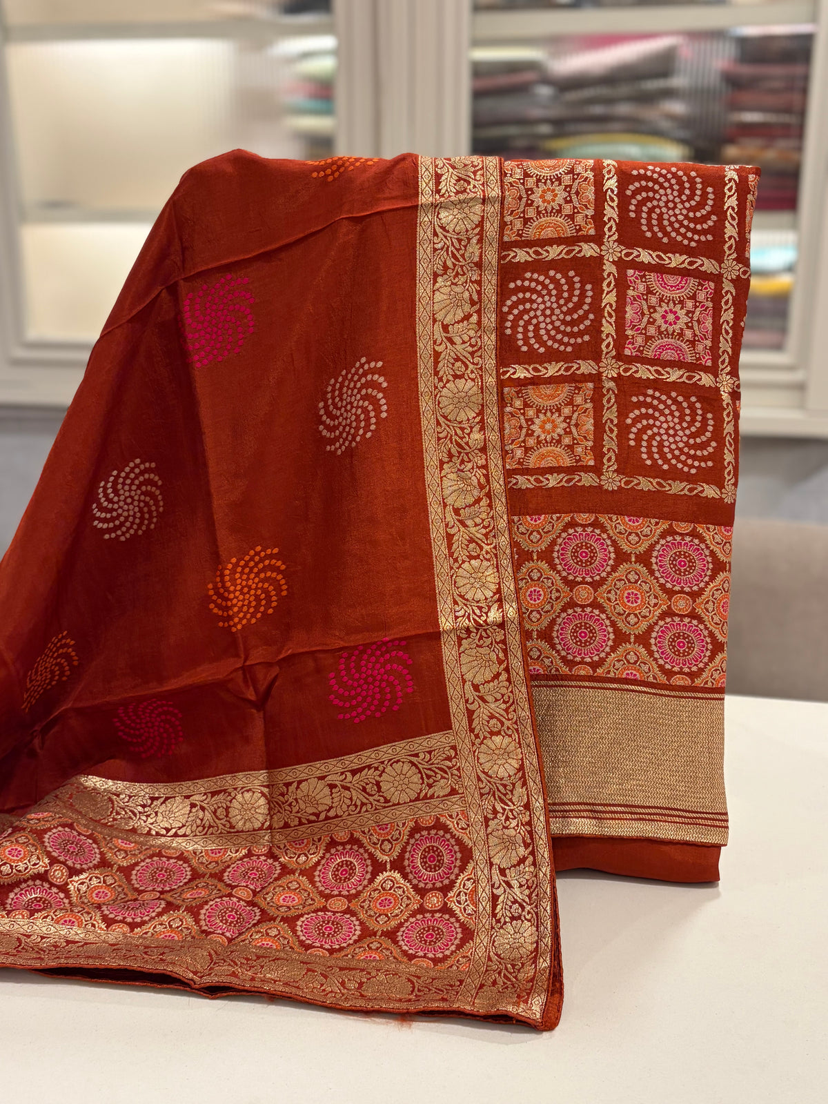 Banarasi Ghar Chola Crepe Silk Suit Set – Regal Festive Grace