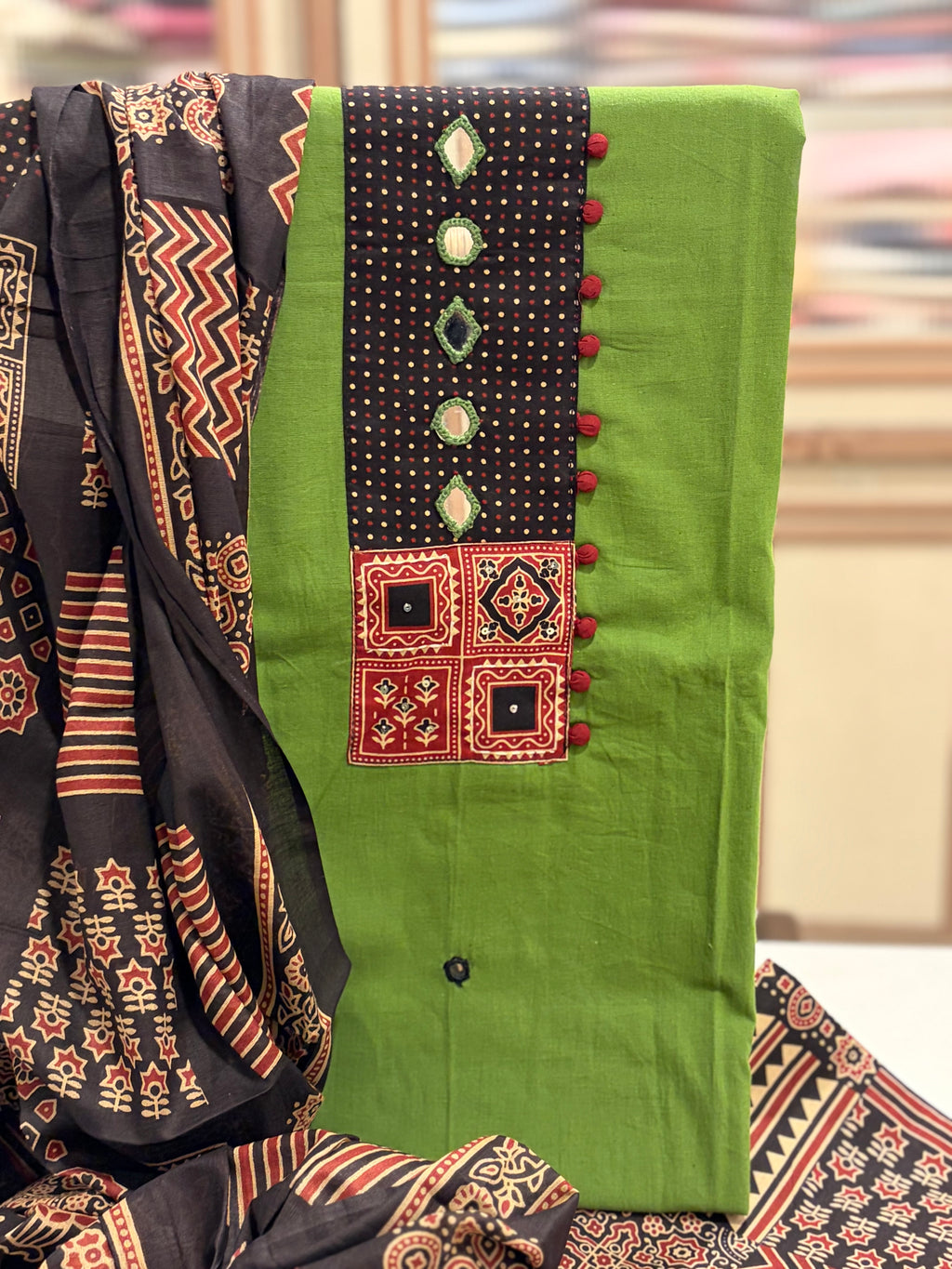 Pure Soft Cotton Ajrak Print Suit Set