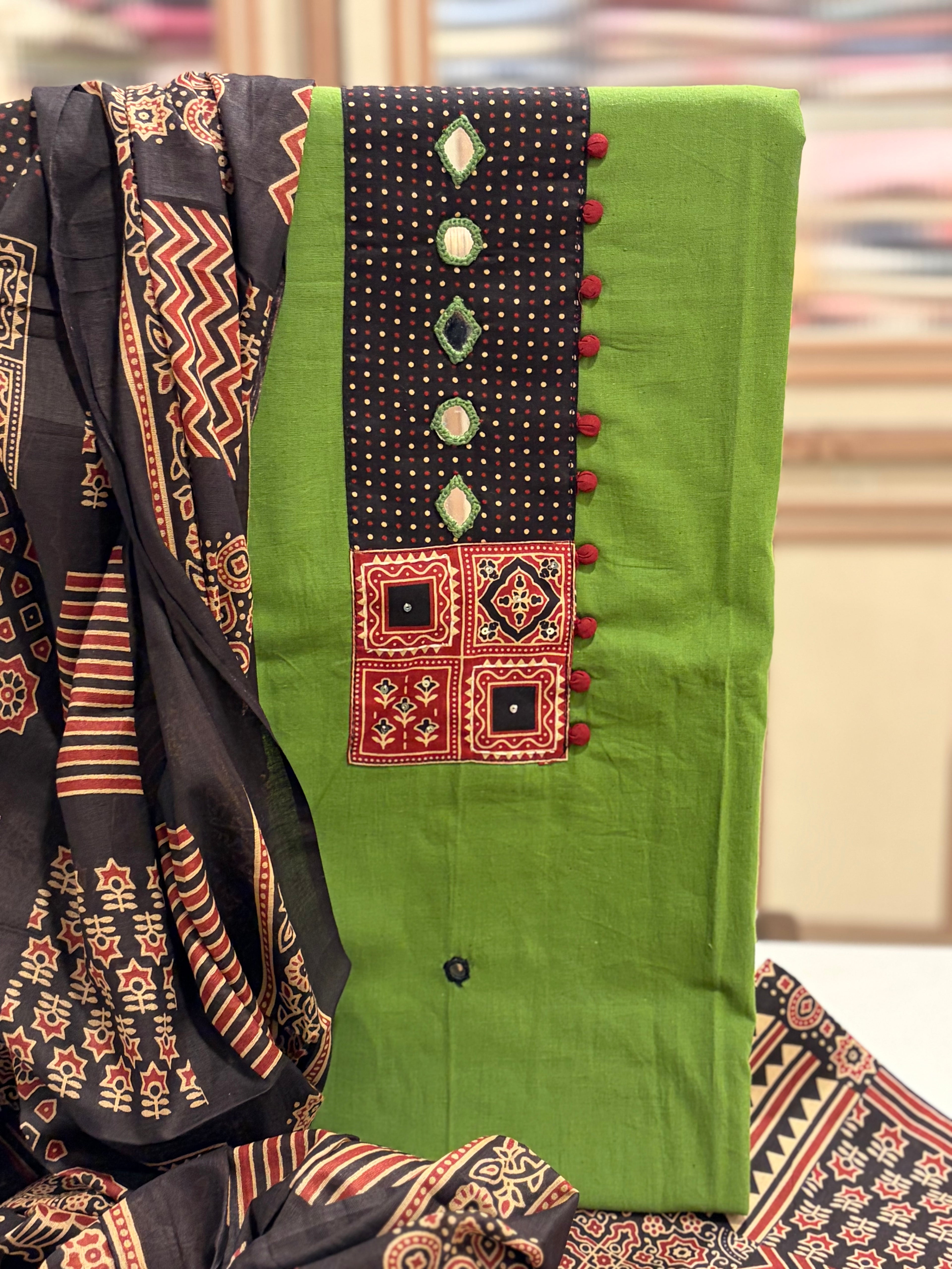 Pure Soft Cotton Ajrak Print Suit Set