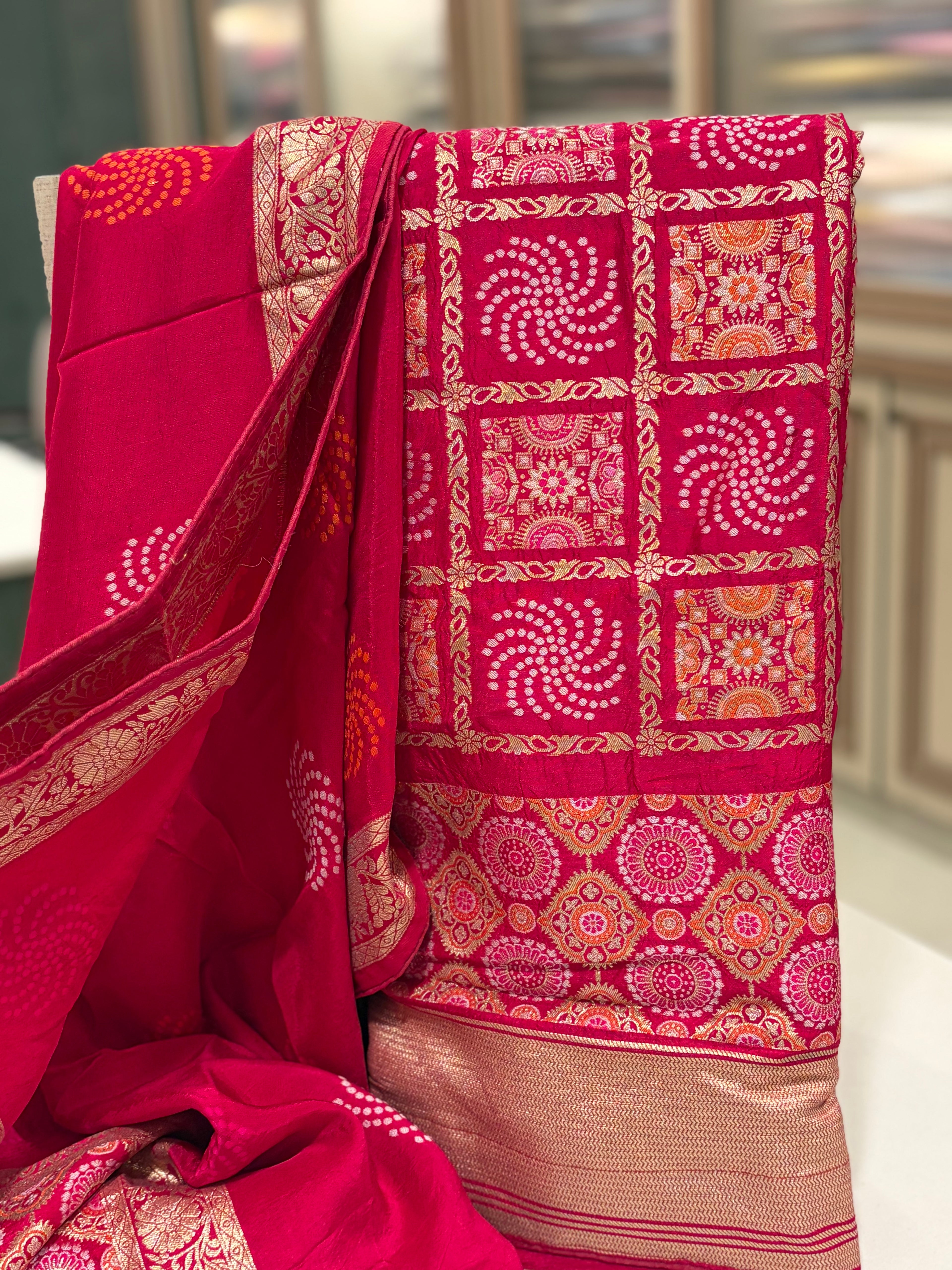 Banarasi Ghar Chola Crepe Silk Suit Set – Regal Festive Grace