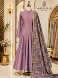 Mauve Grace – Embroidered Paisley Georgette Anarkali Set