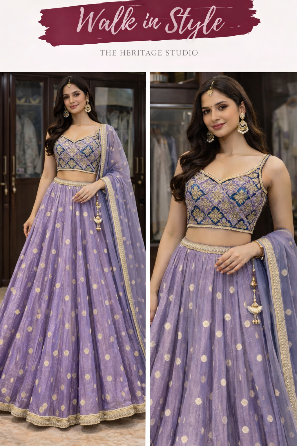 Crushed Chinnon Zari Stitched Lehenga Set