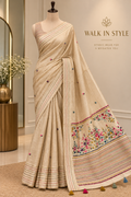 Tussar Bloom – Multicolour Threadwork Saree