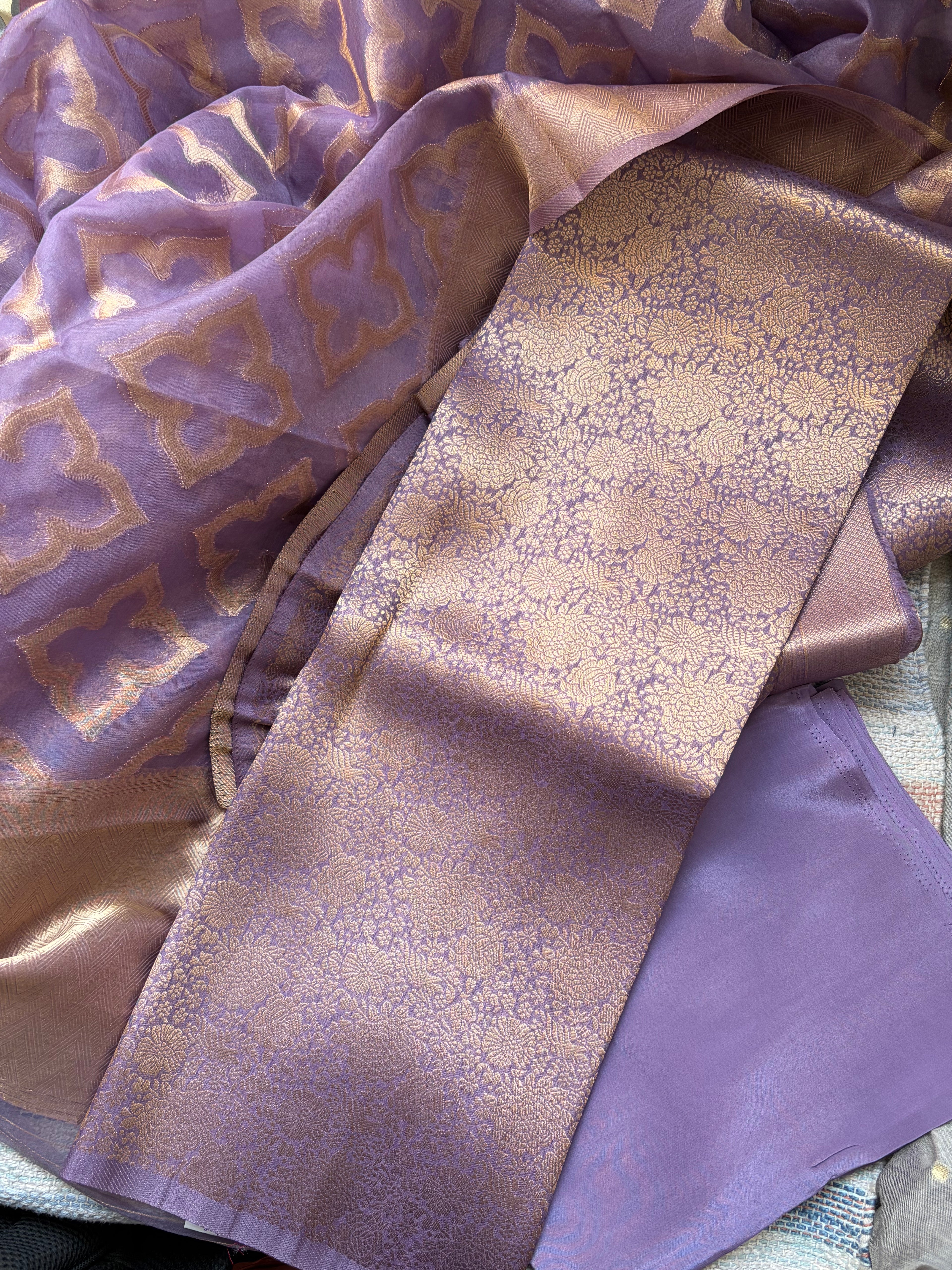 Pure Brocade Banarasi Unstitched Suit Set
