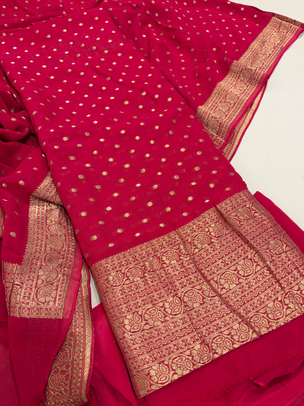 Classic Banarasi Georgette Zari Bindi Suit Set