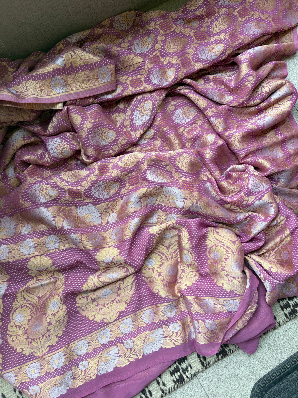 Royal Banarasi Georgette Gharchola Woven Saree