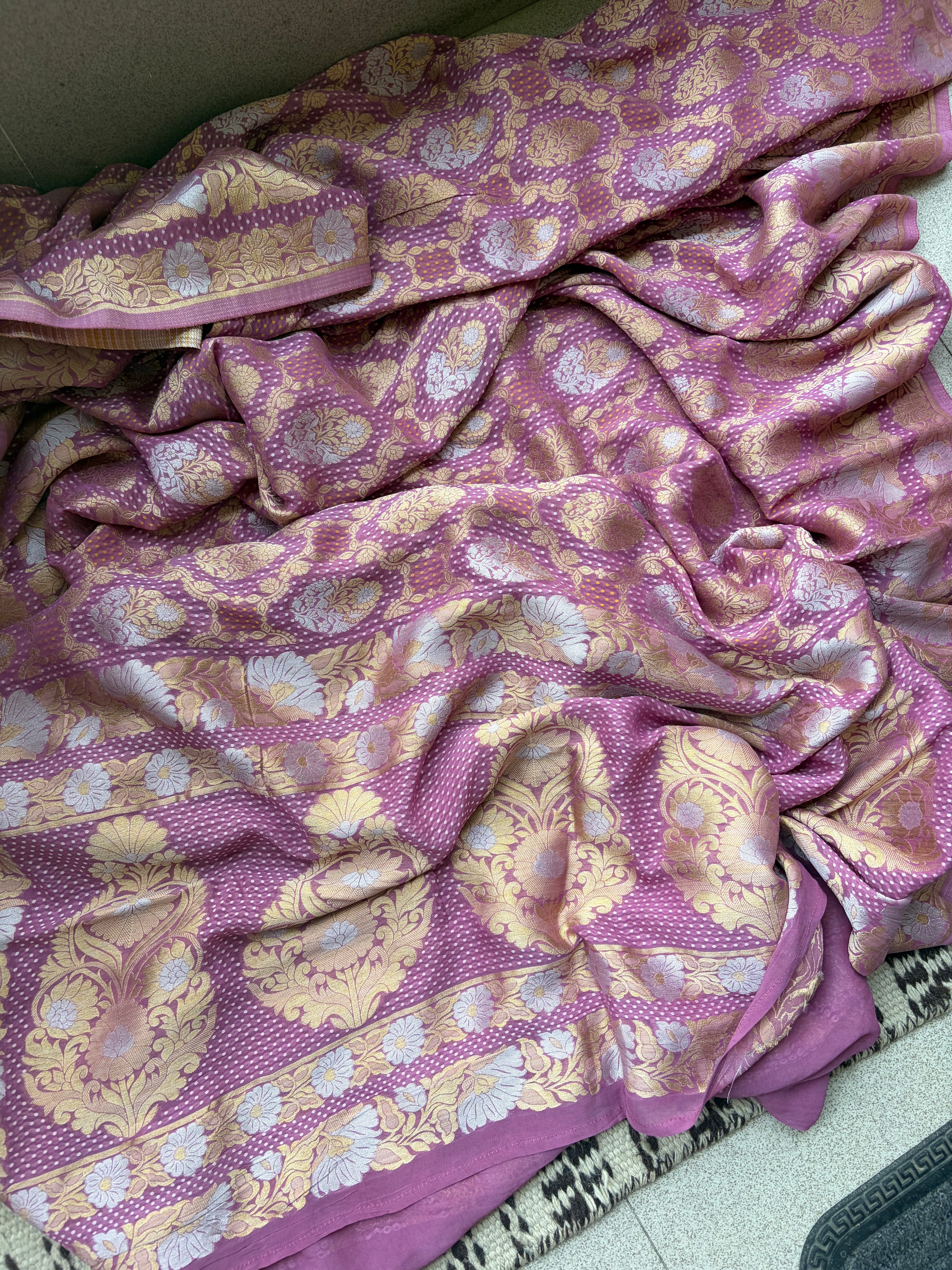 Royal Banarasi Georgette Gharchola Woven Saree