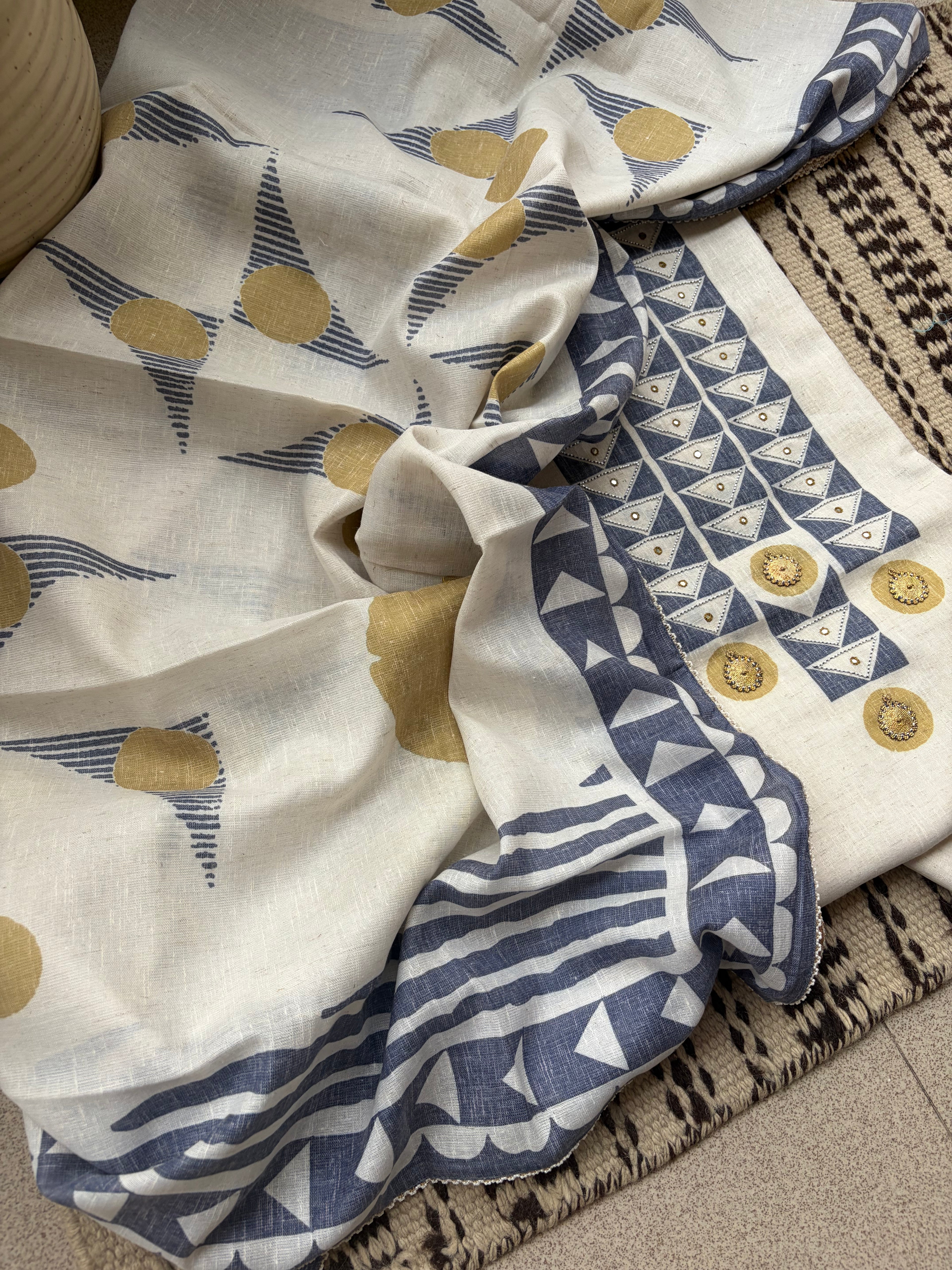 Premium Linen Cotton Unstitched Suit Set