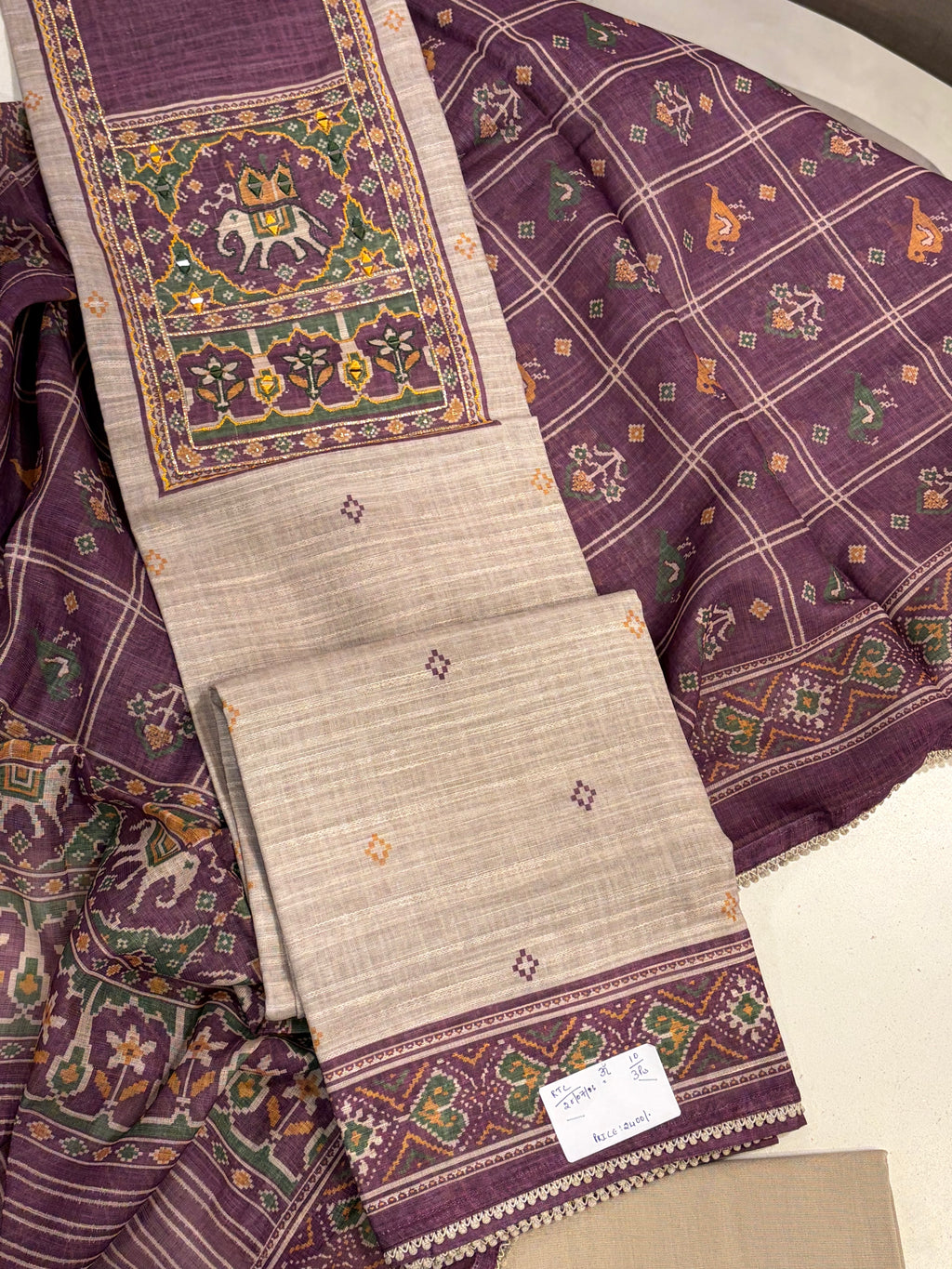 Soft Linen Maheshwari Festive Suit Set