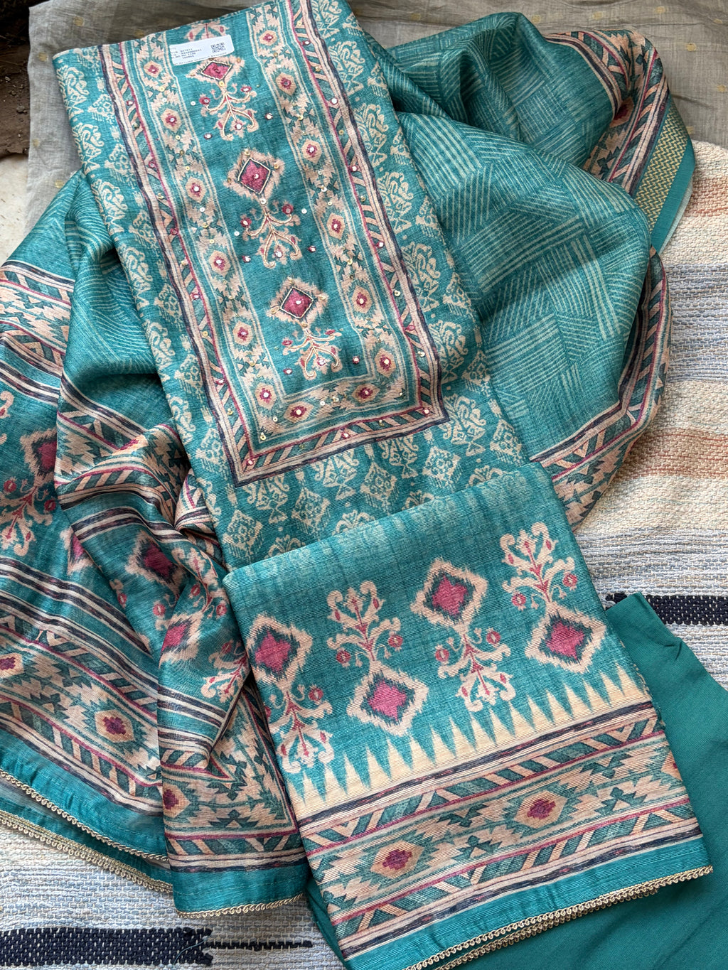 Soft Maheshwari Printed Unstitched Suit Set