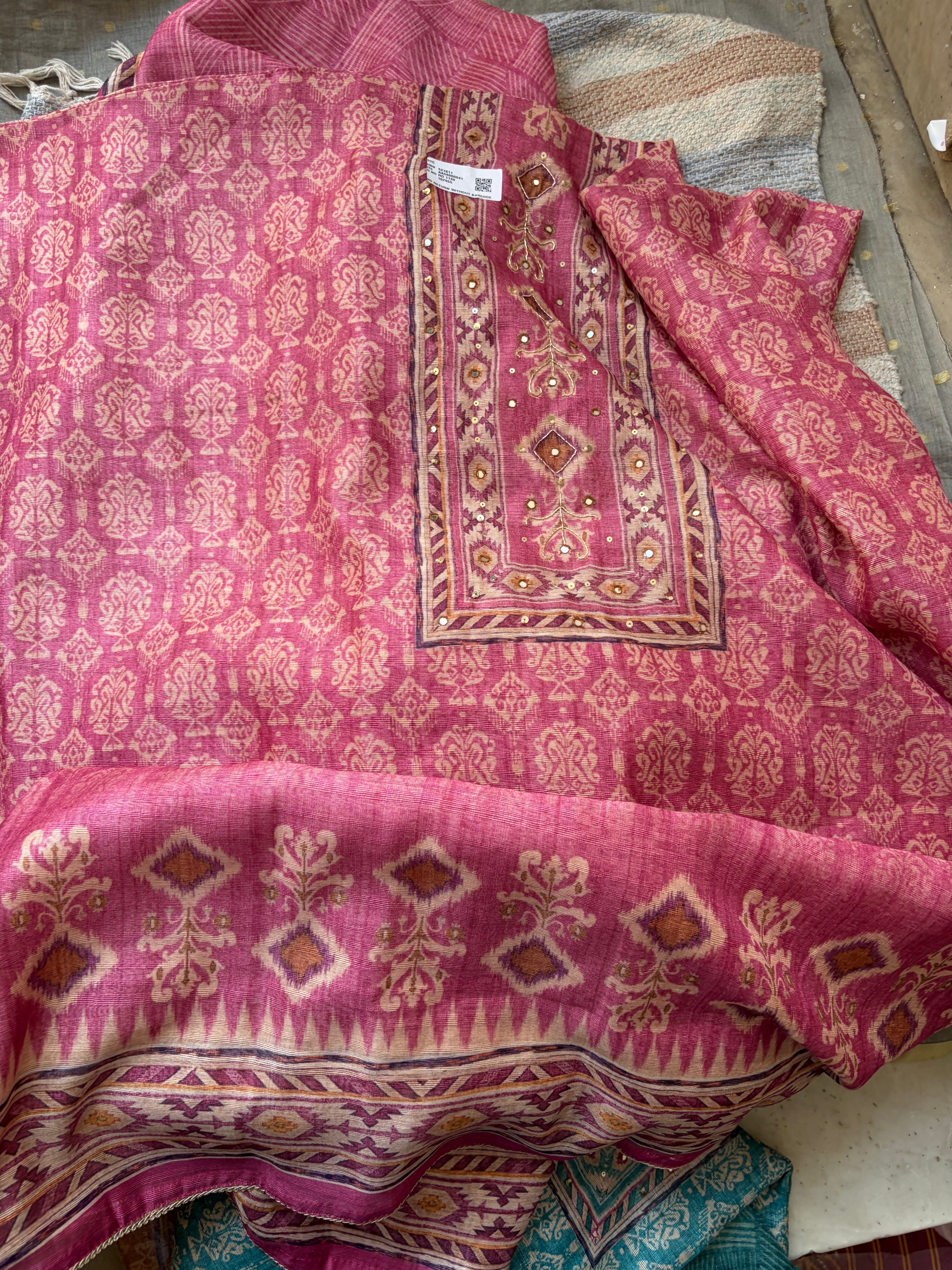 Soft Maheshwari Printed Unstitched Suit Set