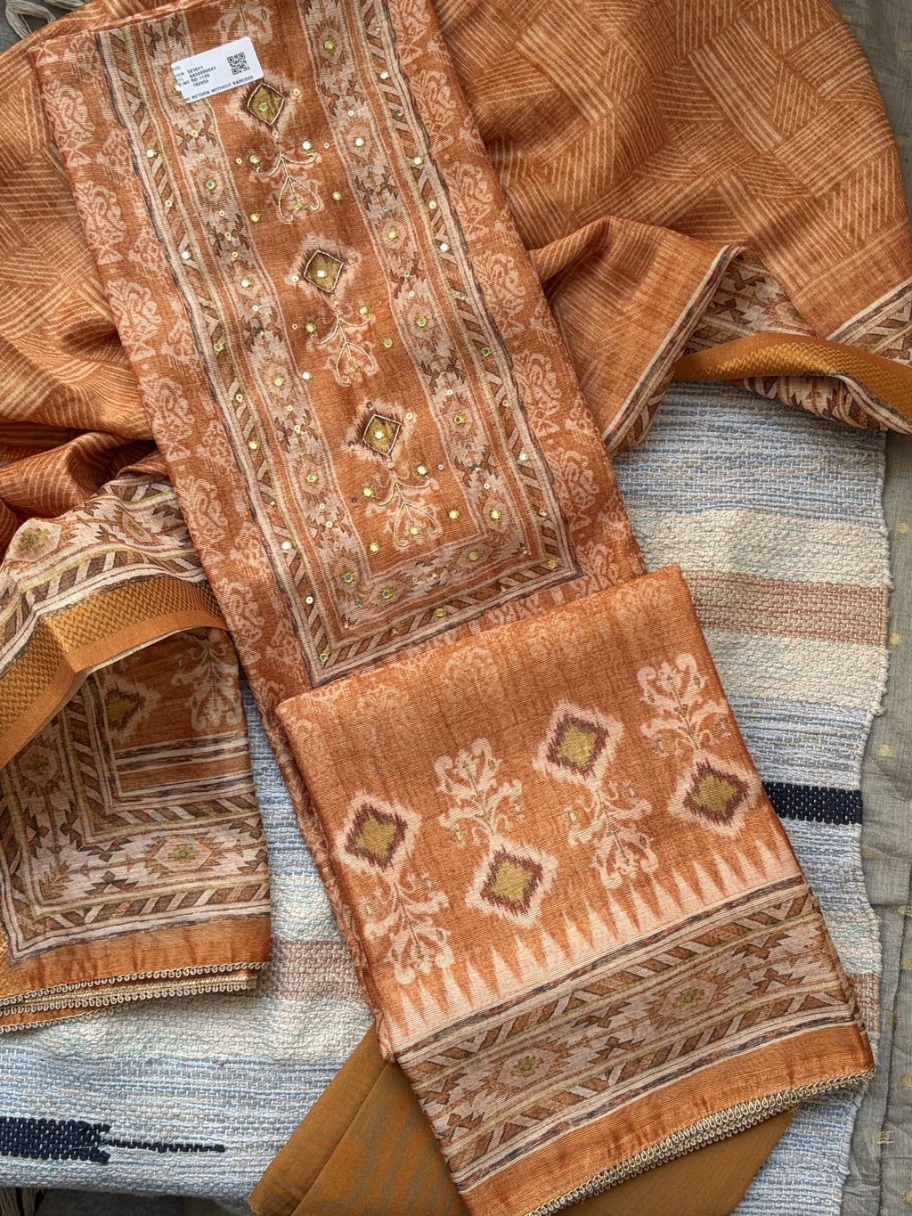 Soft Maheshwari Printed Unstitched Suit Set