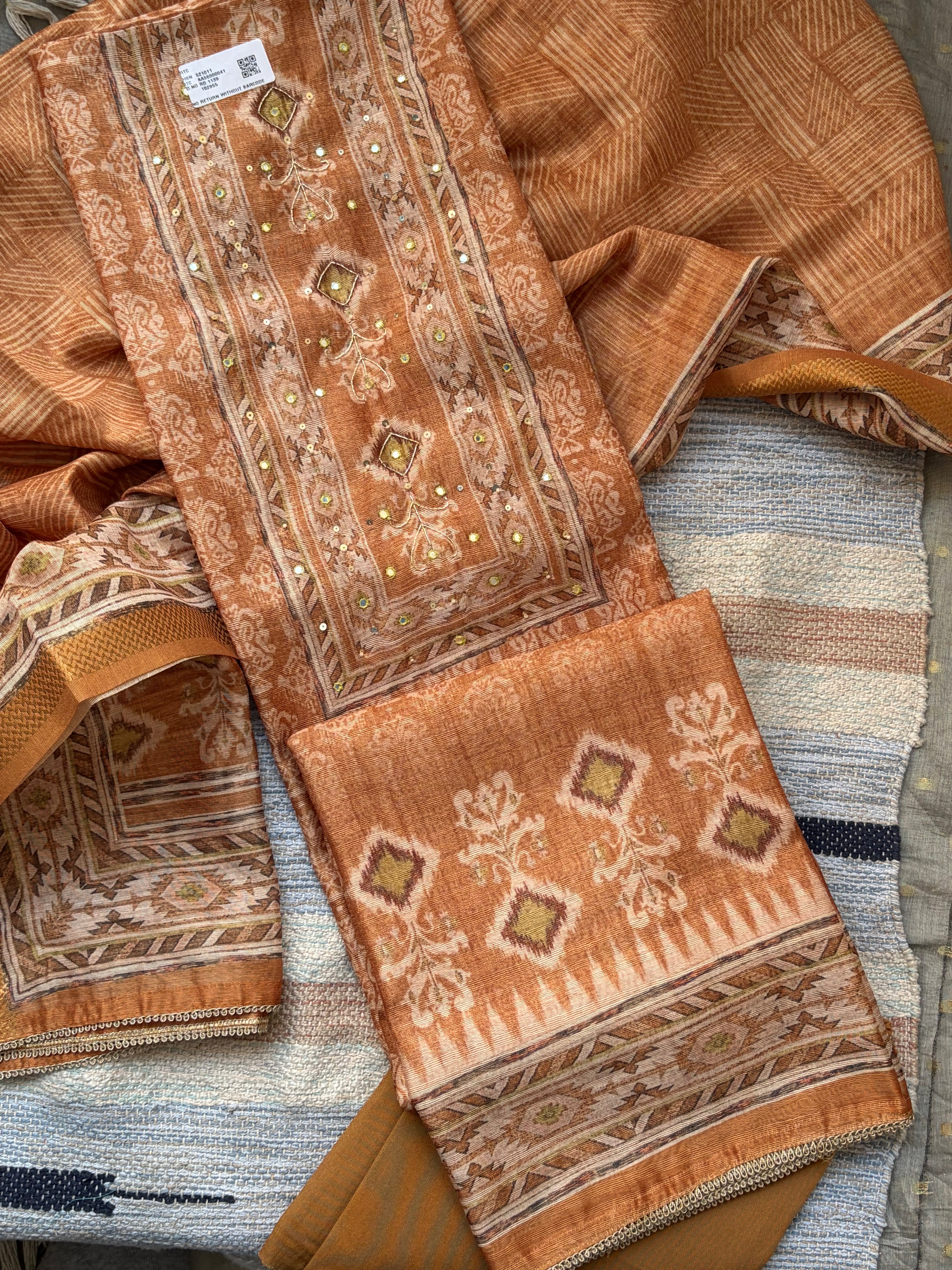 Soft Maheshwari Printed Unstitched Suit Set