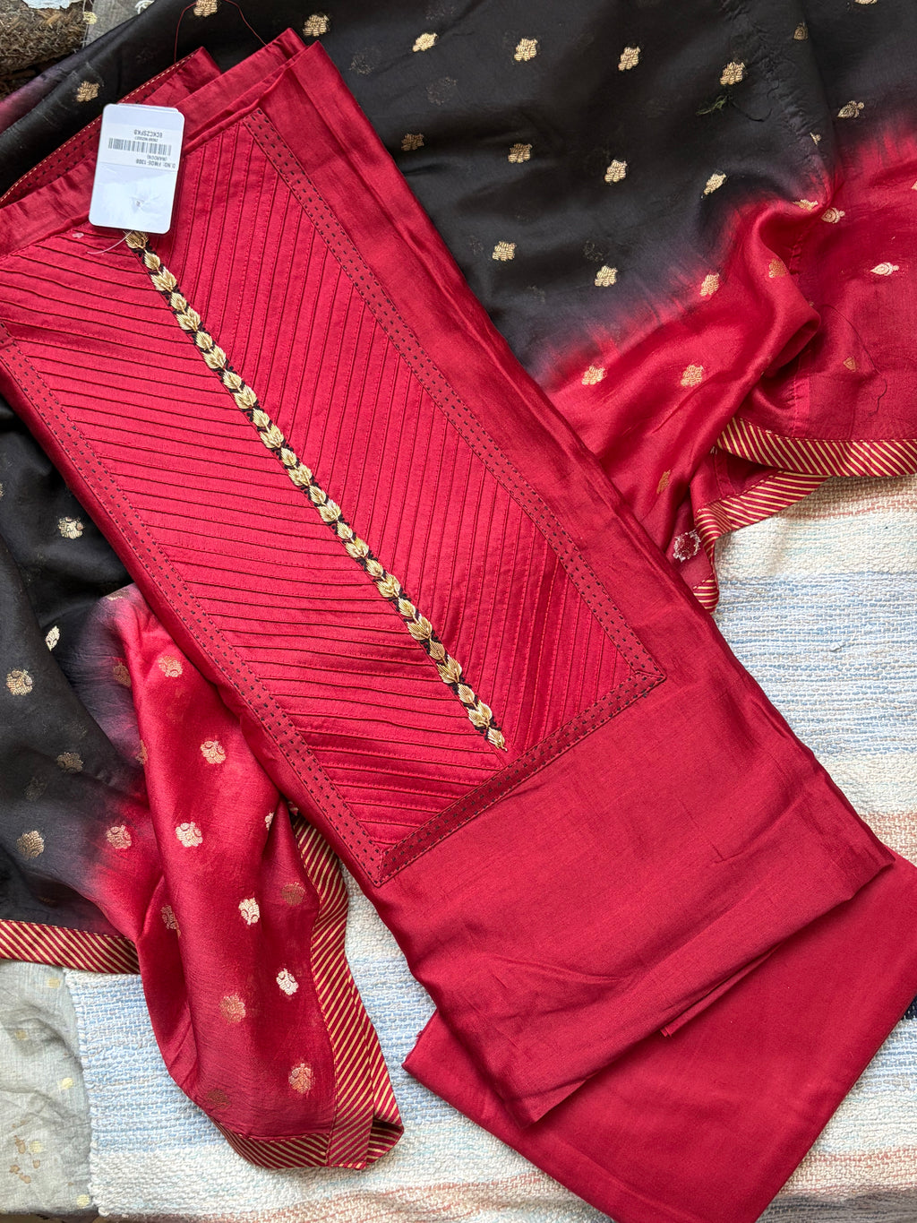 Premium Pure Maheshwari Suit Set with Designer Banarasi Dupatta