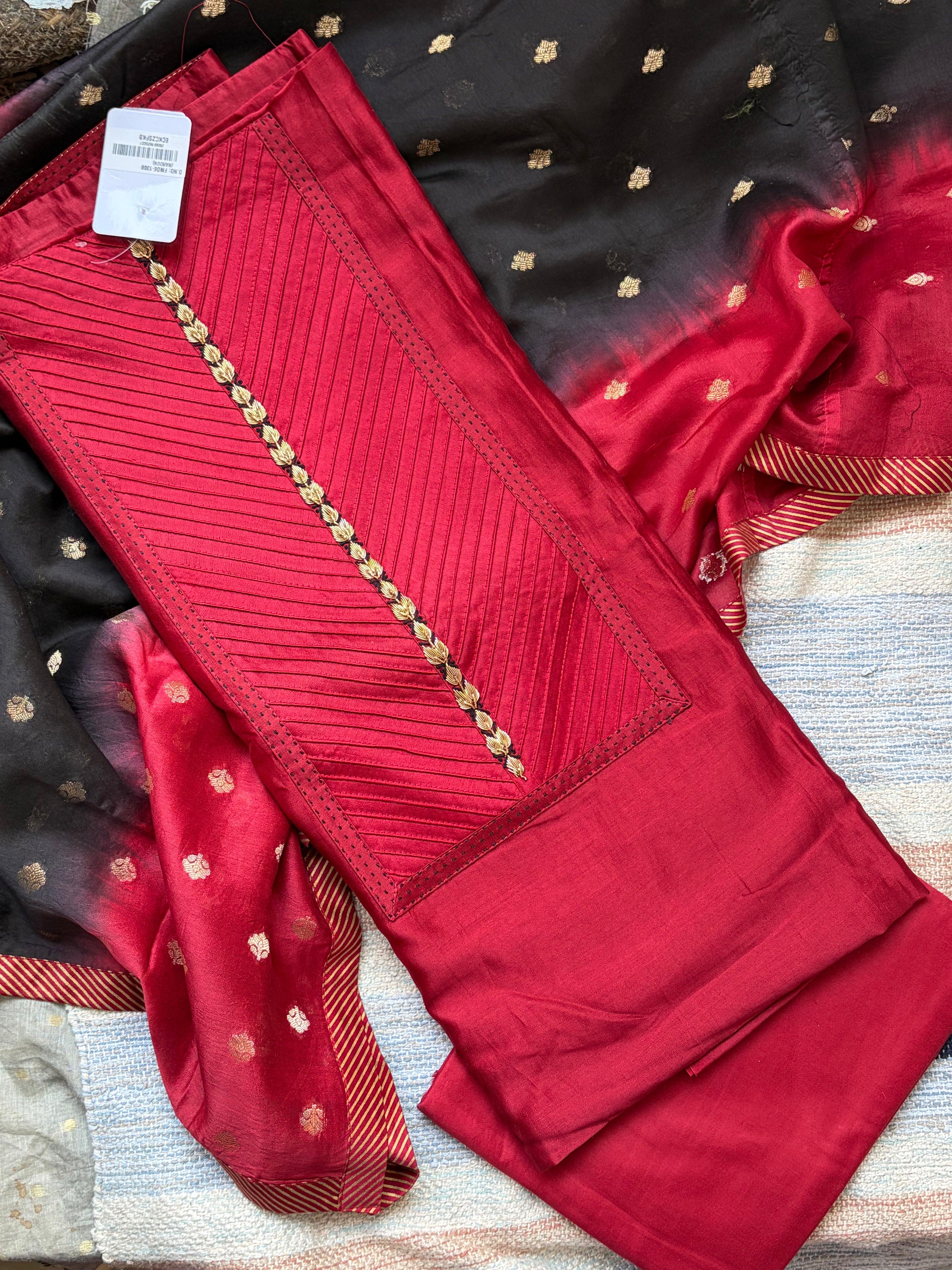 Premium Pure Maheshwari Suit Set with Designer Banarasi Dupatta