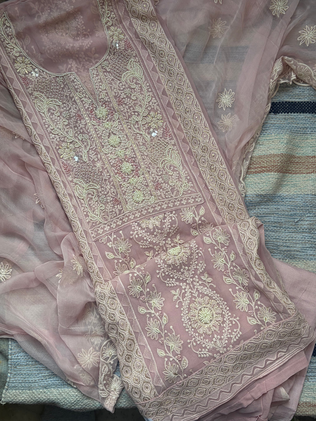 Georgette Chikankari Threadwork Suit Set