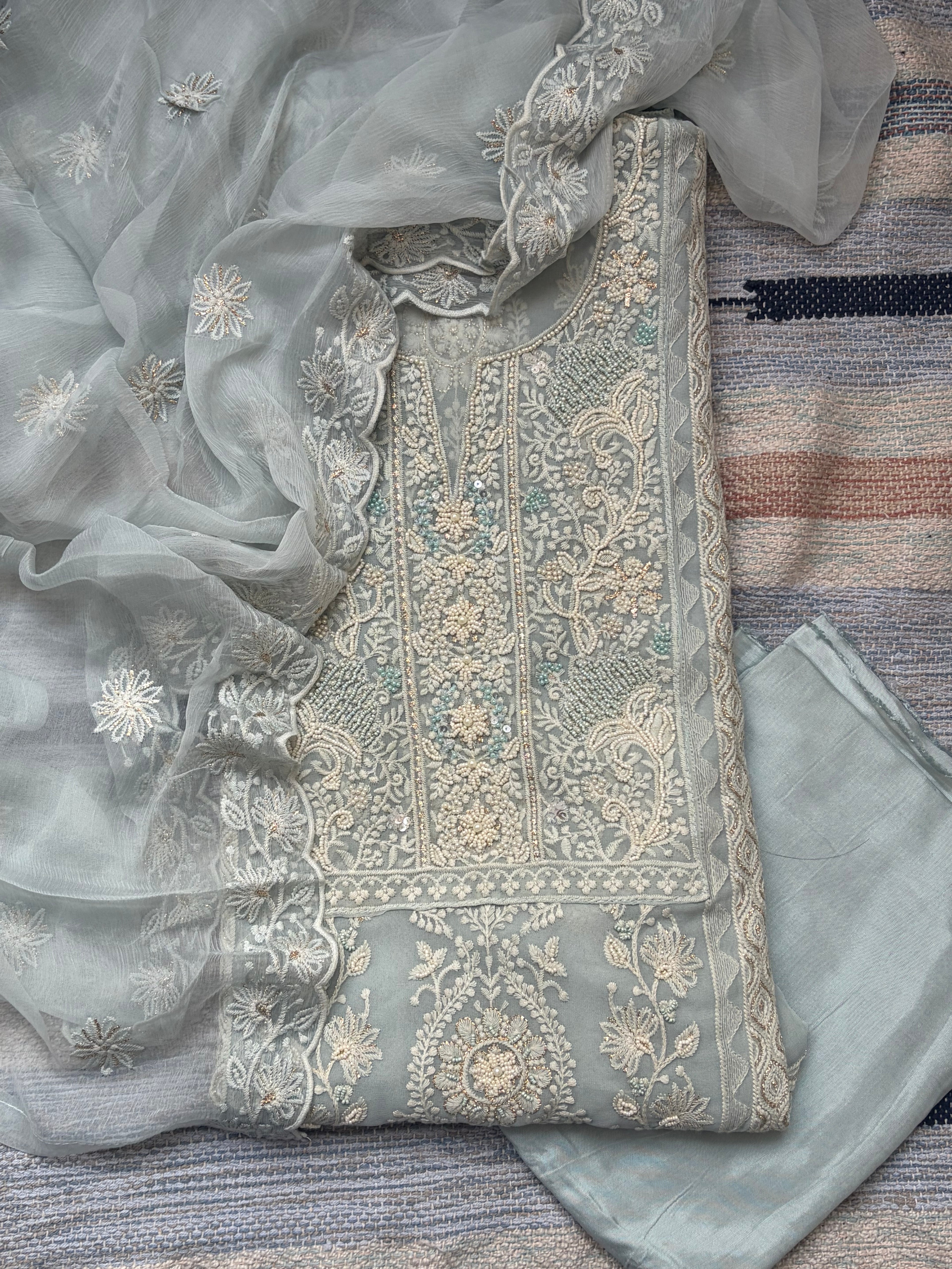 Georgette Chikankari Threadwork Suit Set