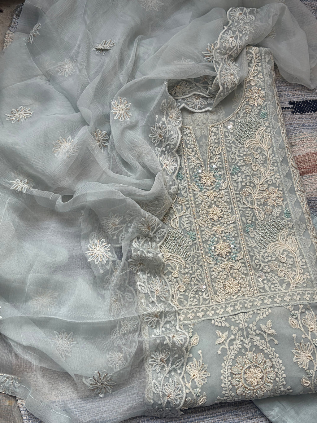 Georgette Chikankari Threadwork Suit Set