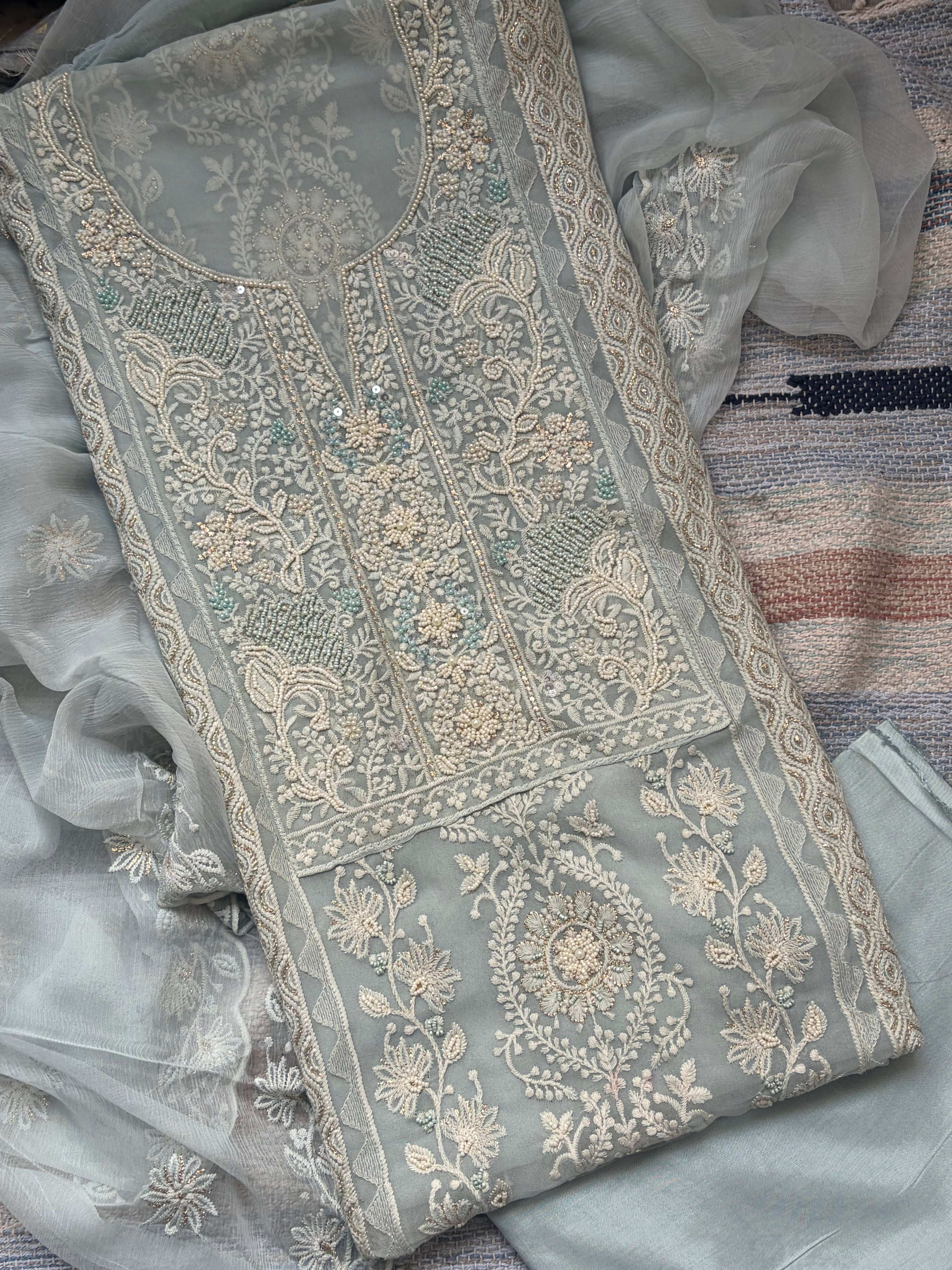 Georgette Chikankari Threadwork Suit Set