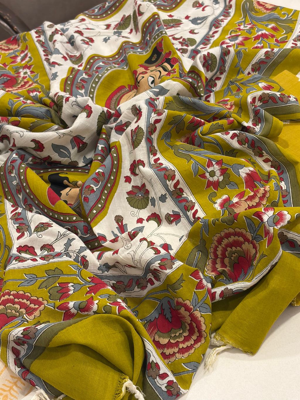 Premium Mustard Cotton Suit Set with Floral Printed Dupatta – Everyday Elegance