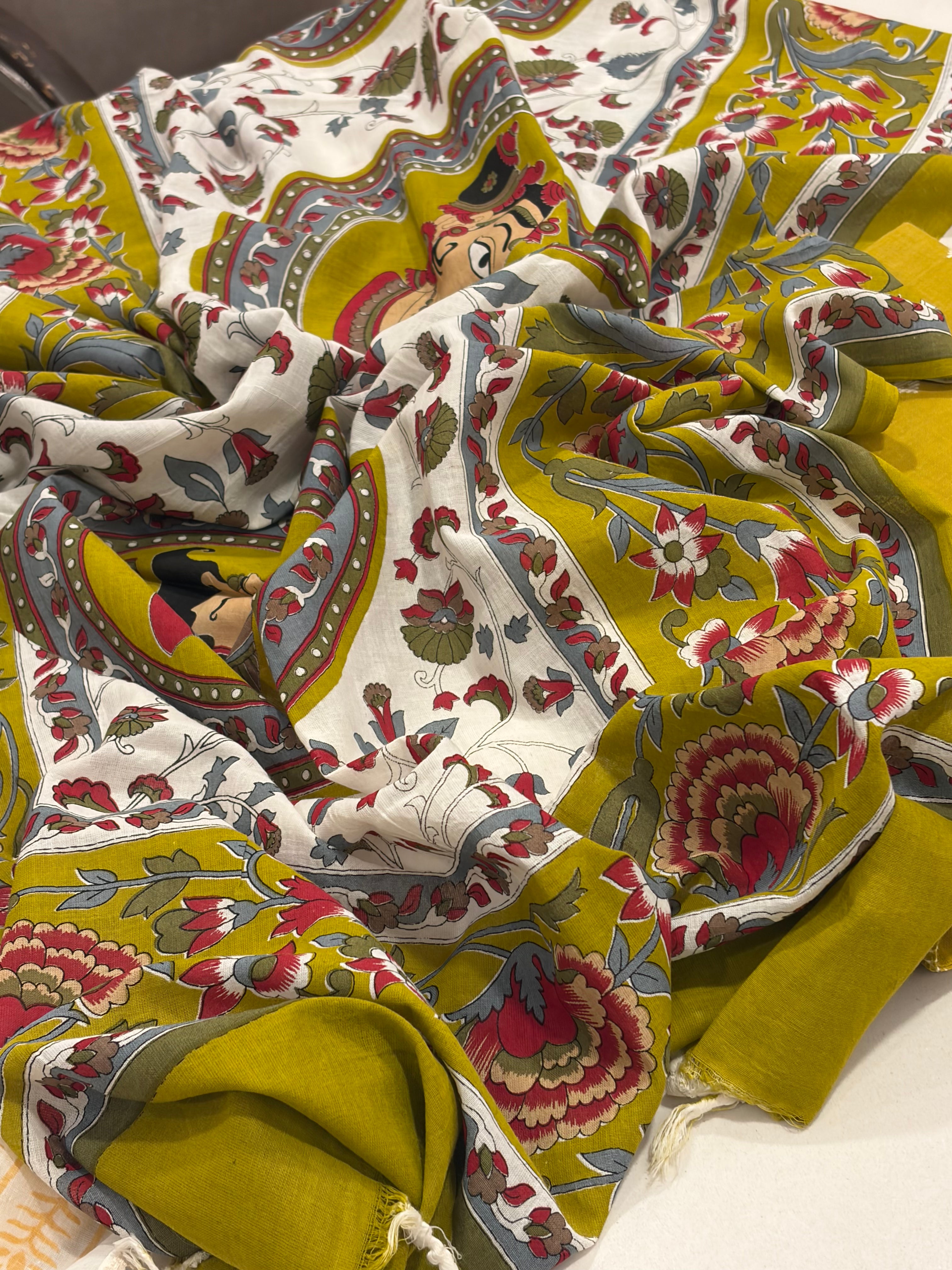 Premium Mustard Cotton Suit Set with Floral Printed Dupatta – Everyday Elegance