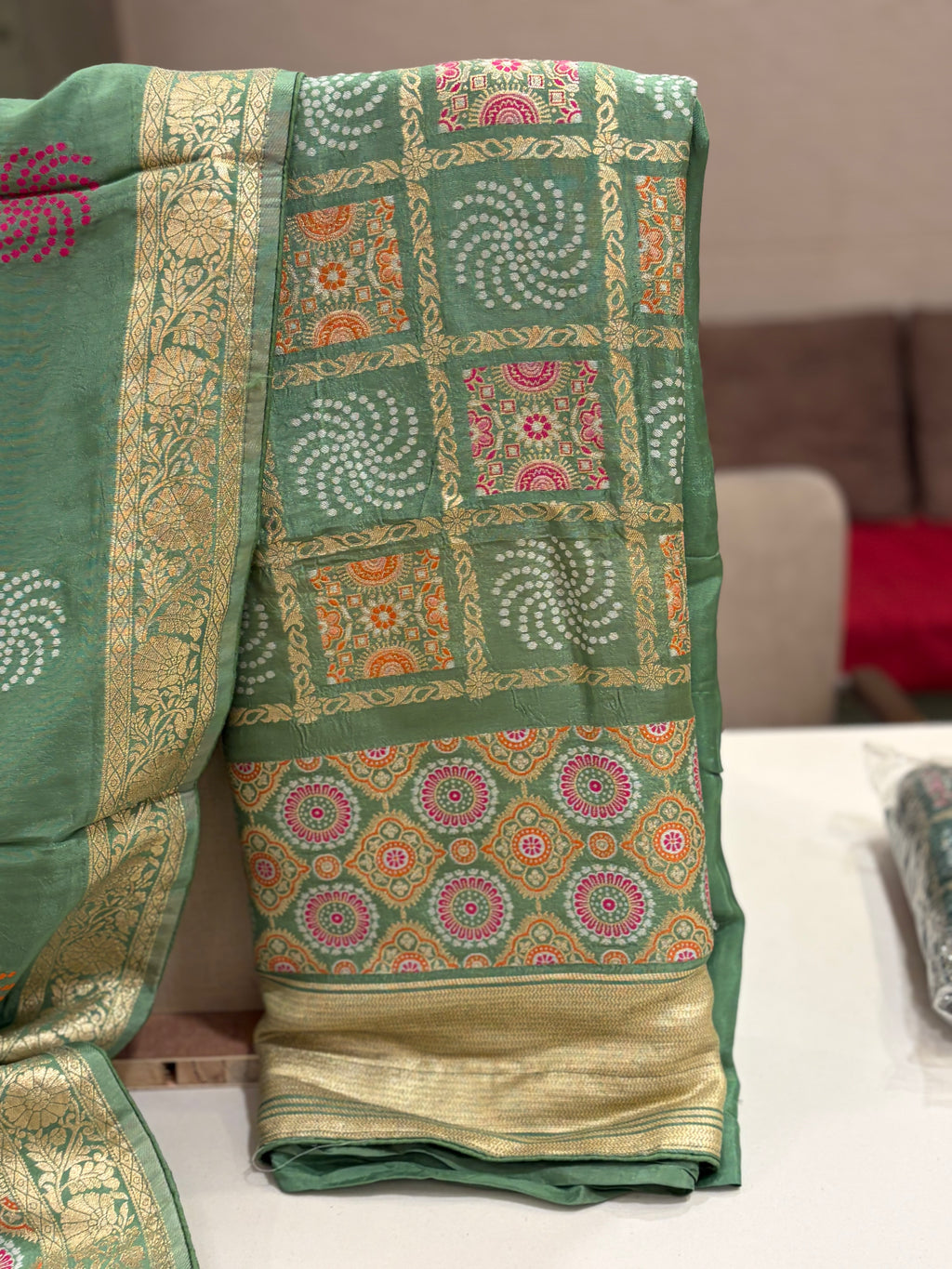 Banarasi Ghar Chola Crepe Silk Suit Set – Regal Festive Grace