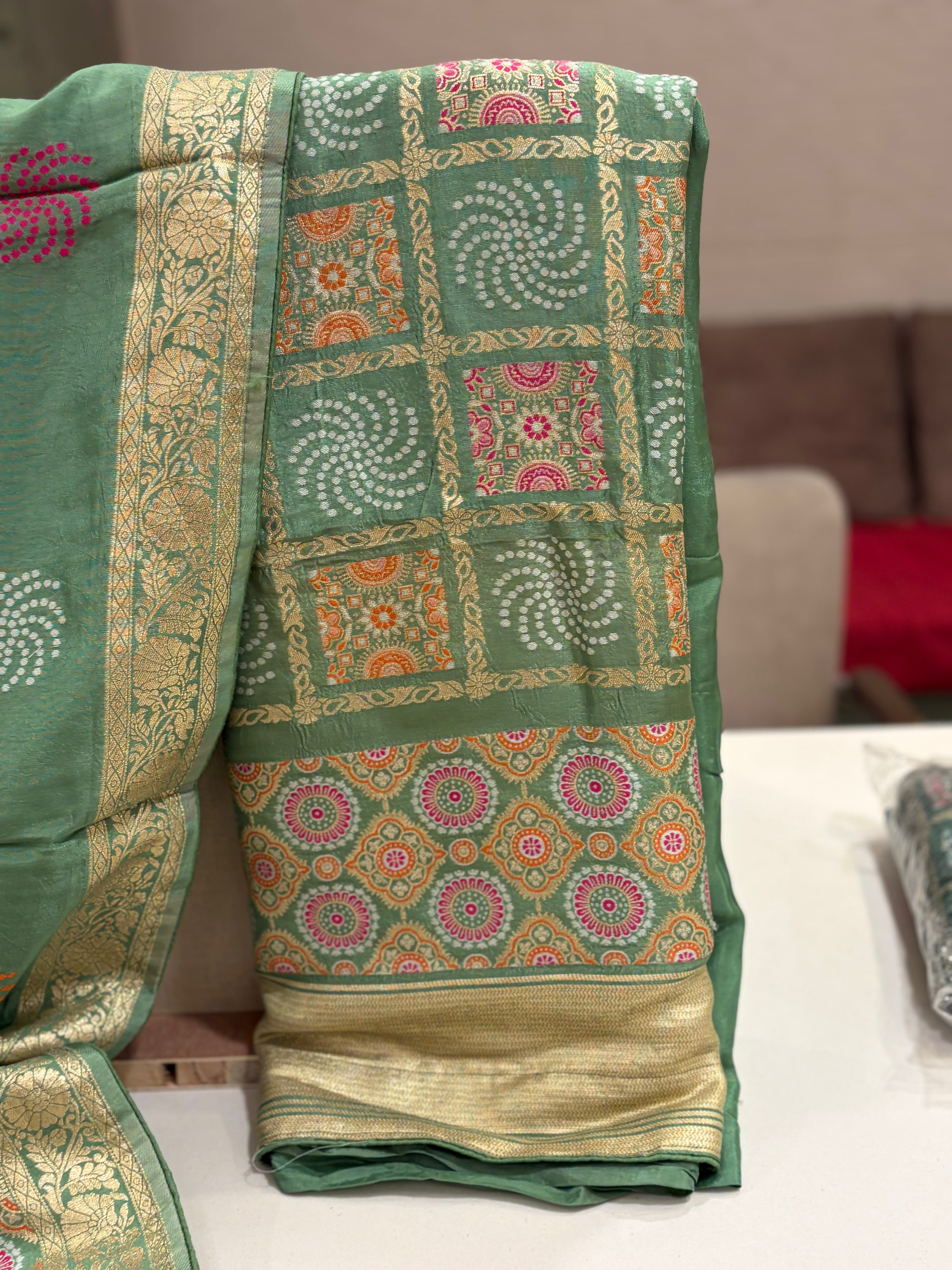 Banarasi Ghar Chola Crepe Silk Suit Set – Regal Festive Grace