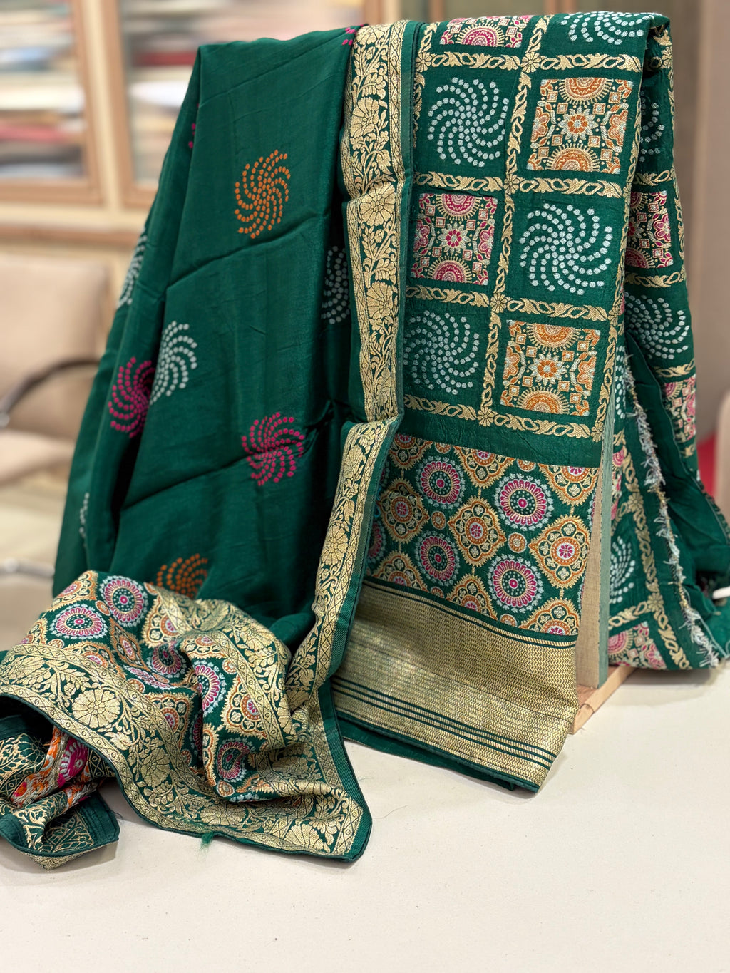 Banarasi Ghar Chola Crepe Silk Suit Set – Regal Festive Grace