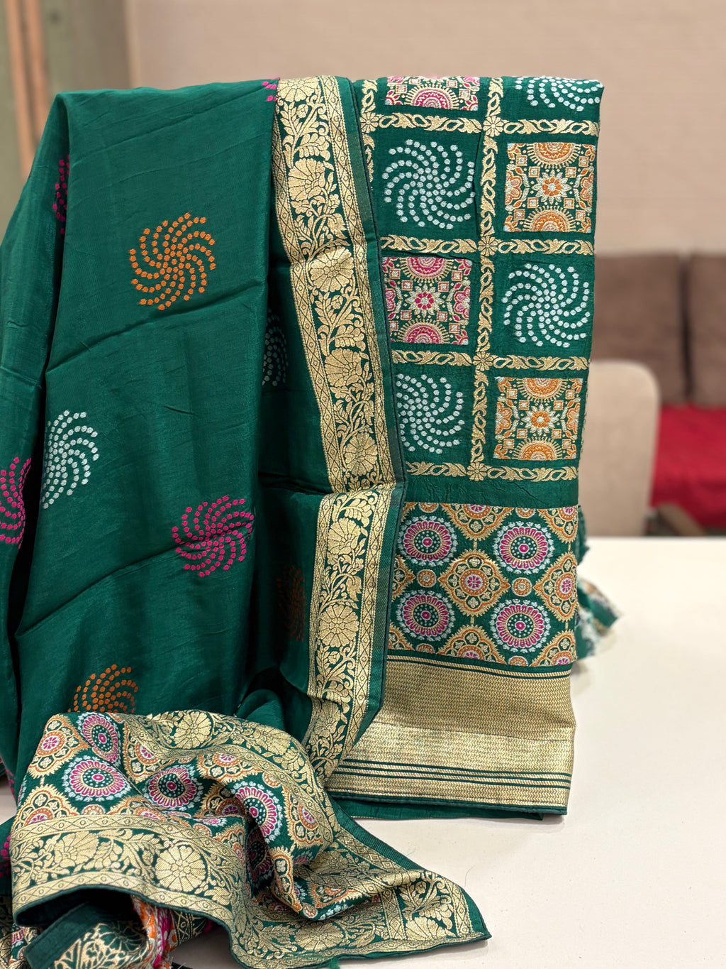 Banarasi Ghar Chola Crepe Silk Suit Set – Regal Festive Grace