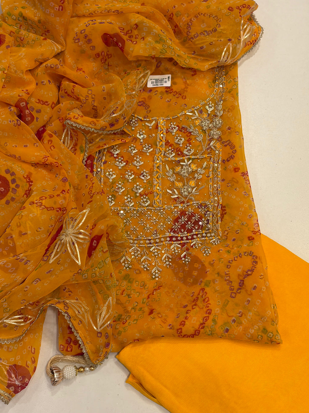 Festive Bandhani Gota Patti Suit Set – Timeless Teej Elegance
