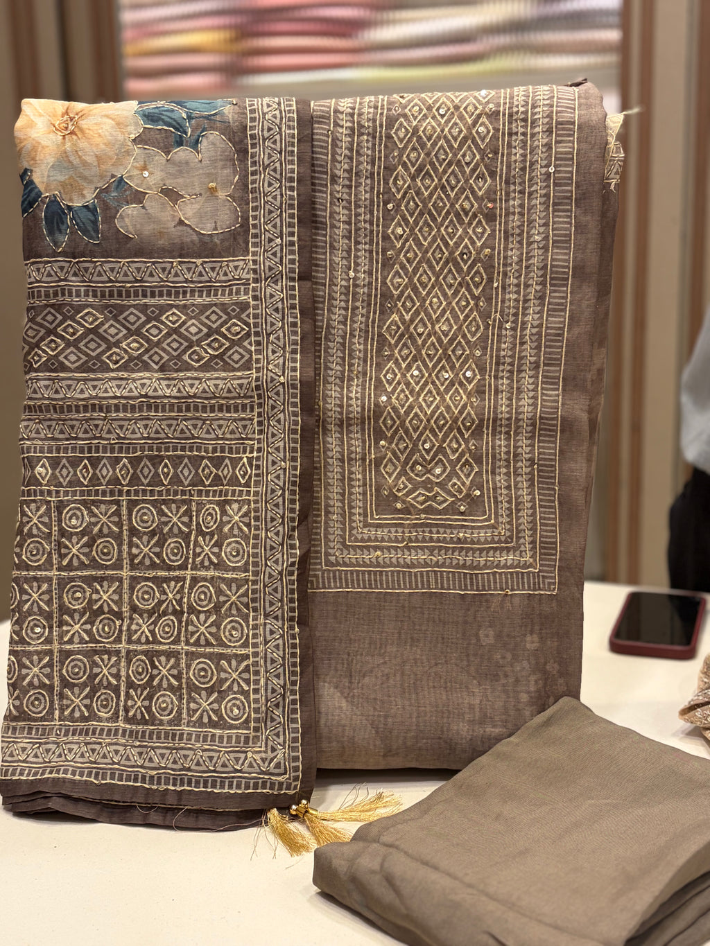 Maheshwari Kantha Heritage Suit Set