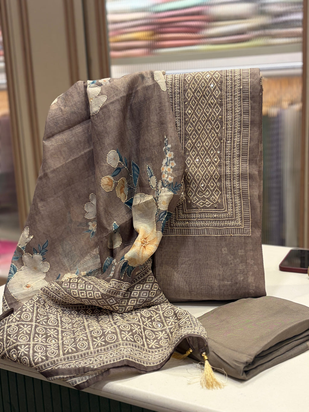 Maheshwari Kantha Heritage Suit Set