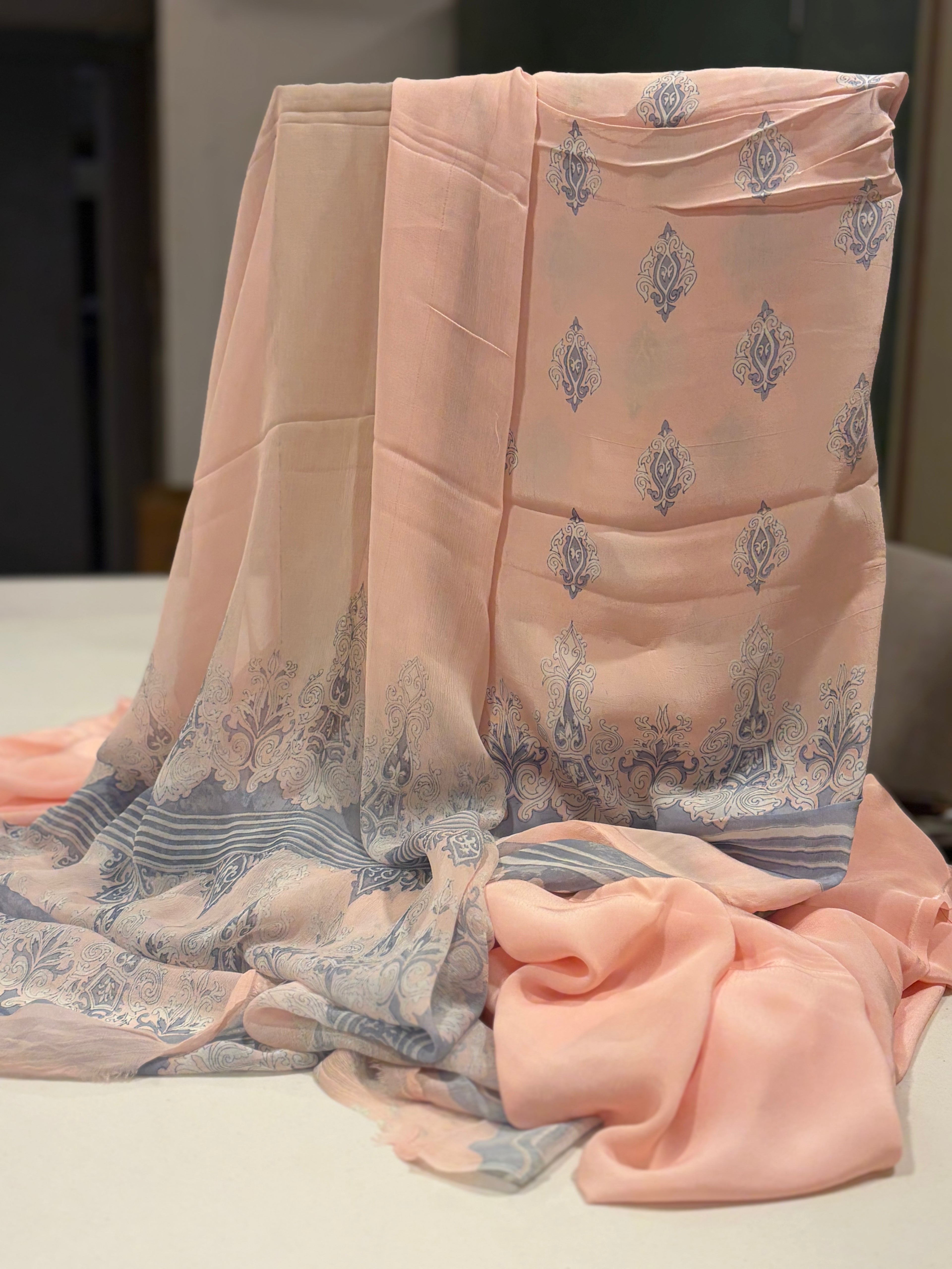 Pure Crepe Printed Suit Set – Timeless Elegance